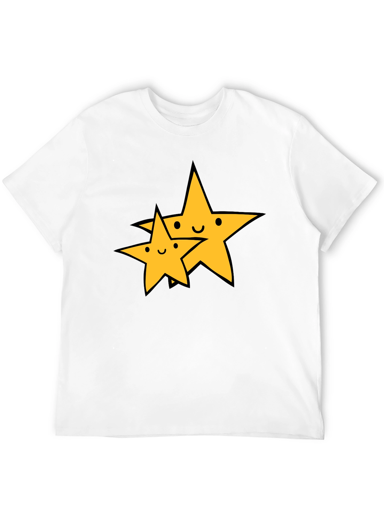 Black Cute Star Duo Black T-Shirt view 12