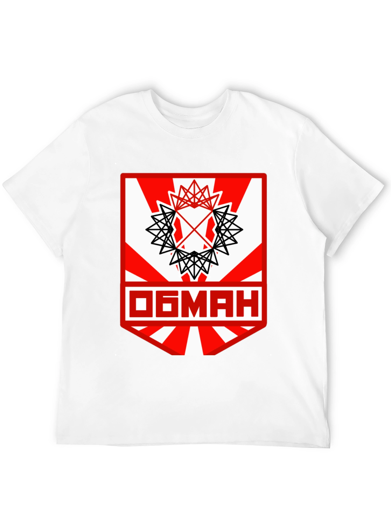 Black Graphic Tee with Unique Geometric Design view 12