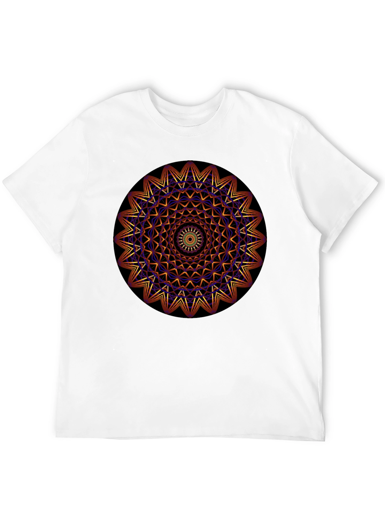 Black Geometric Mandala Graphic Print T-Shirt view 12