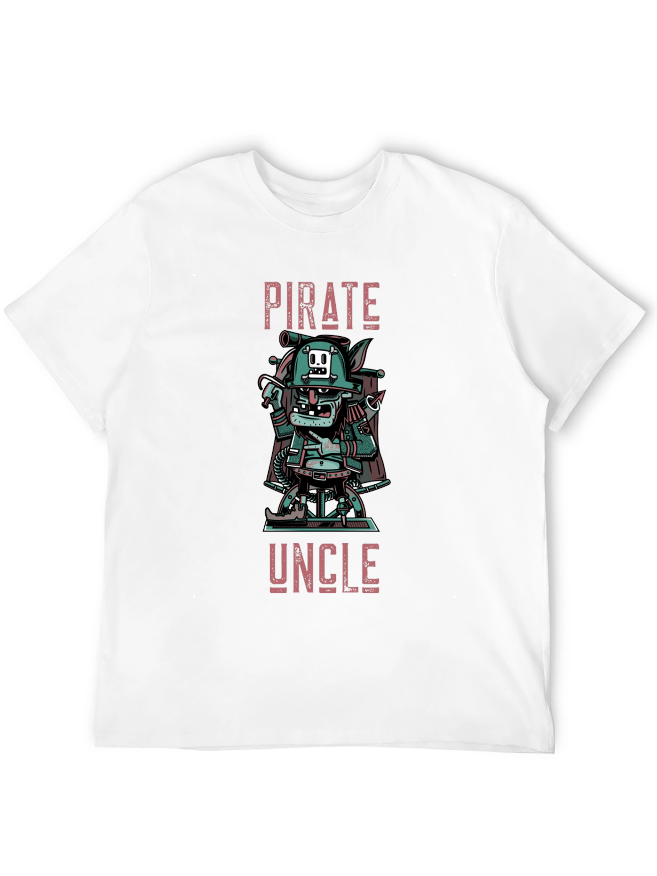 Black Pirate Uncle Graphic T-Shirt - Men's Black Crew Neck Tee view 12