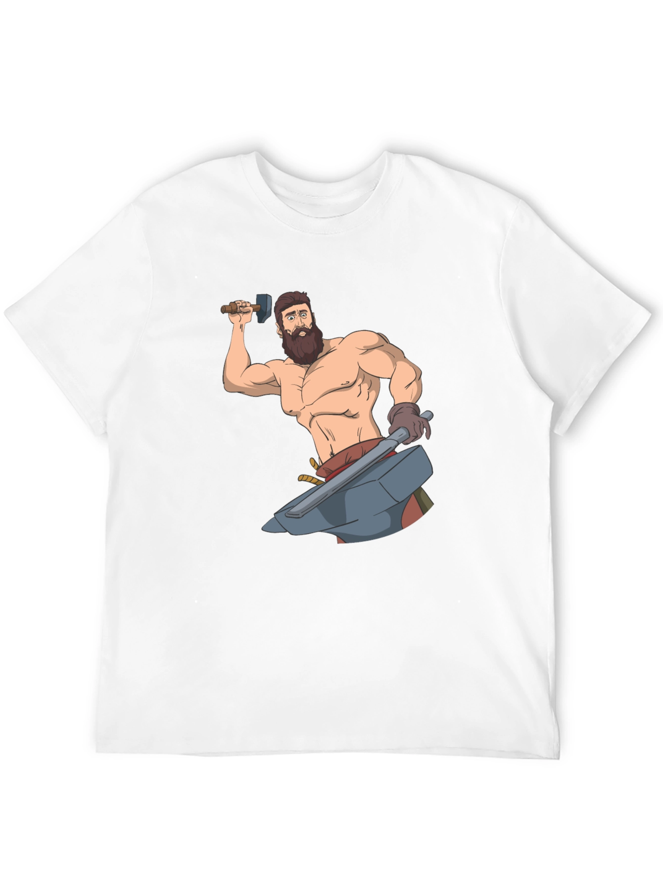 Black Blacksmith Cartoon Graphic T-Shirt view 12
