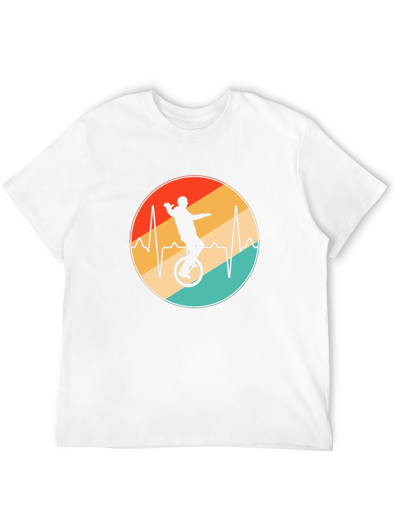 Black Unicycle Heartbeat Black T-Shirt view 12