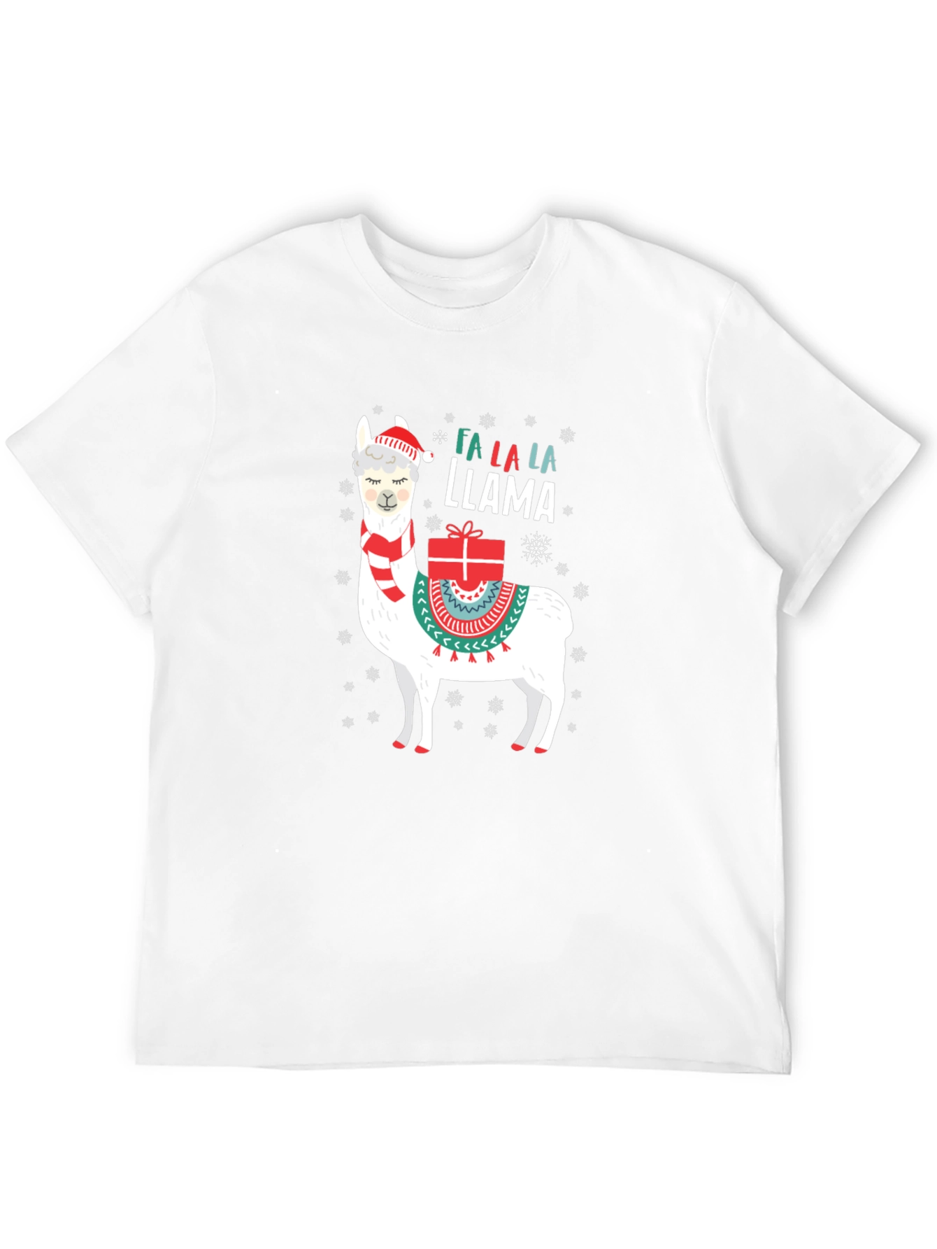 Black Festive Llama Christmas T-Shirt view 12