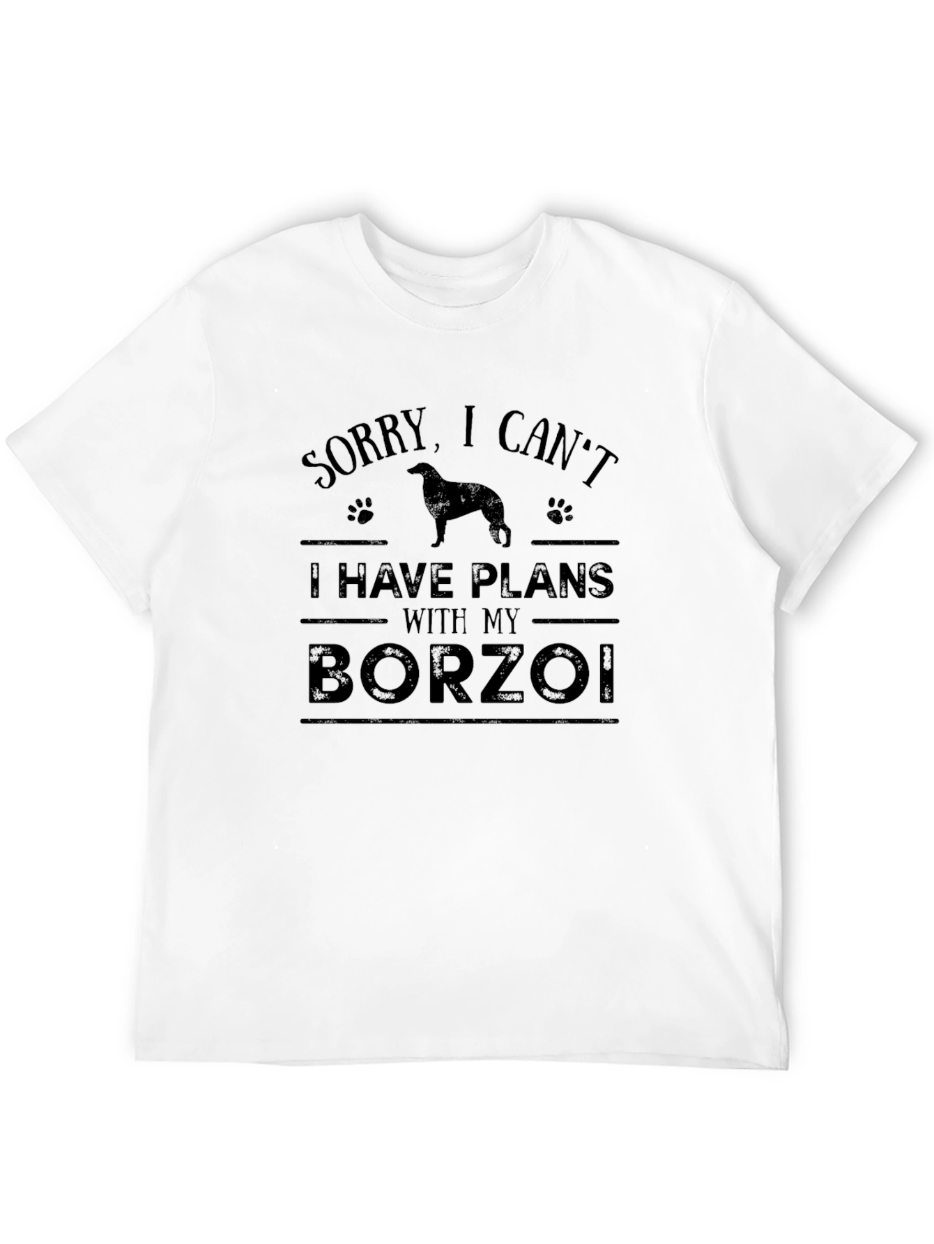 Black Borzoi Dog Owner T-Shirt - Sorry, I Can't view 12