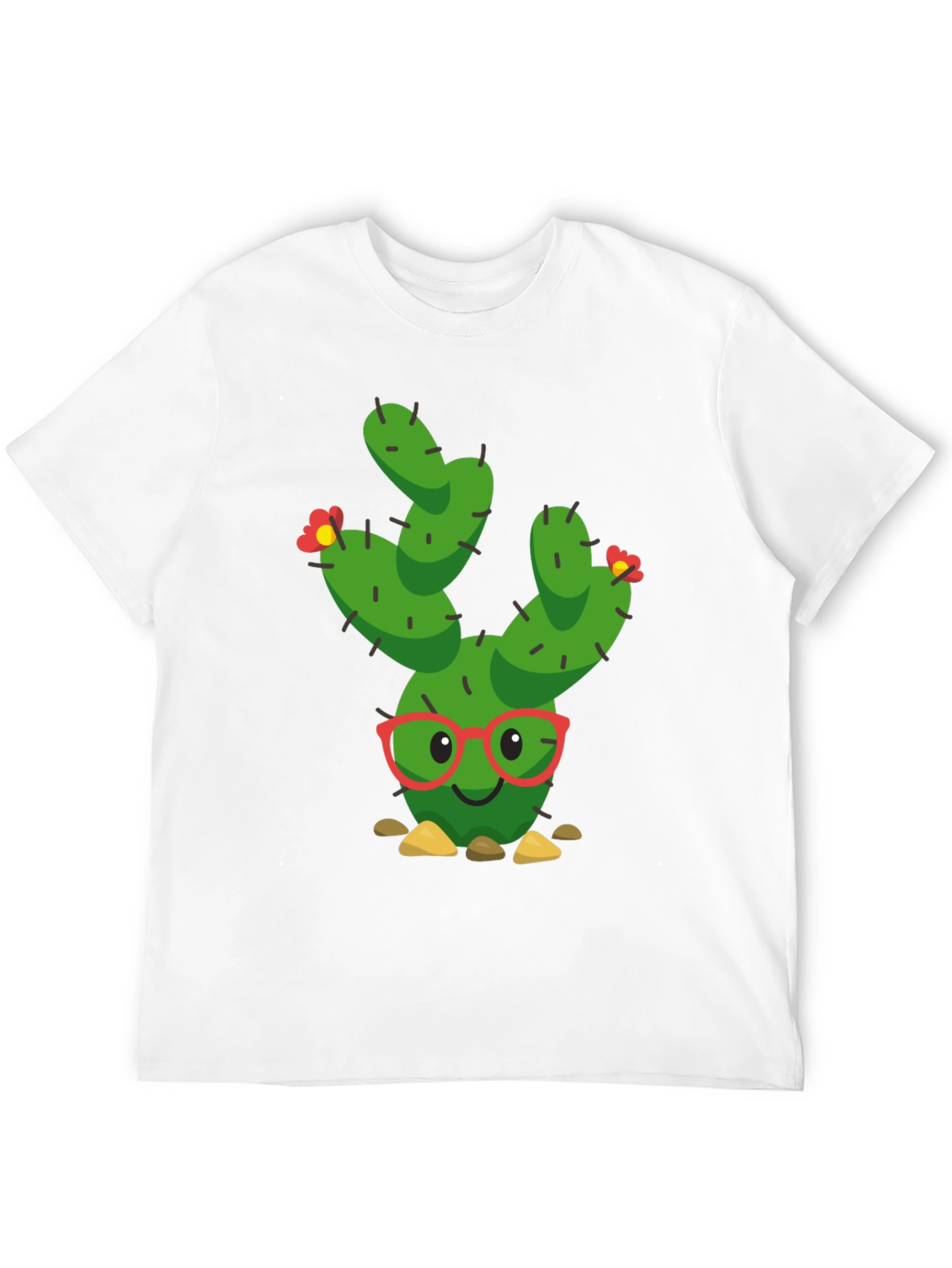 Black Funny Cactus Graphic Tee - Black Cotton T-Shirt view 12