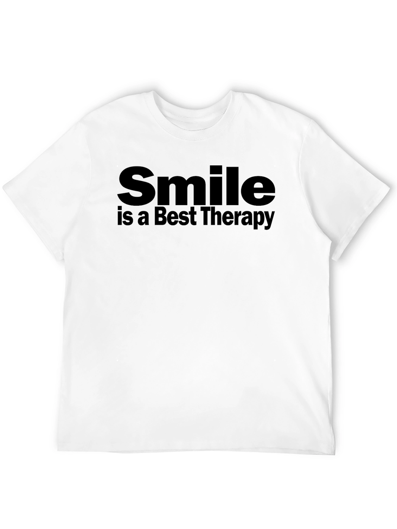 Black Smile Is Best Therapy Men's Black T-Shirt view 12