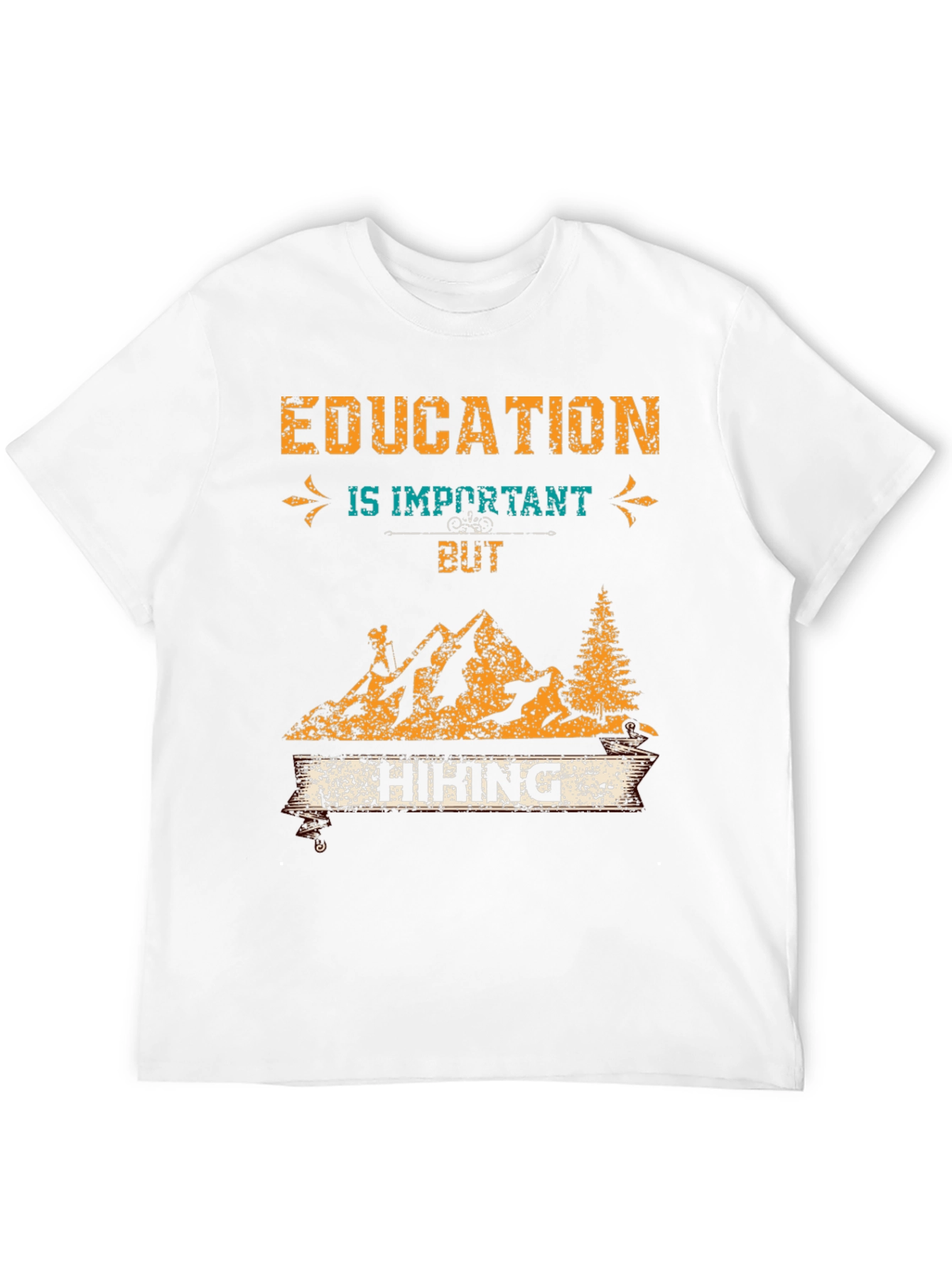 Black Education is Important But Hiking T-Shirt view 12