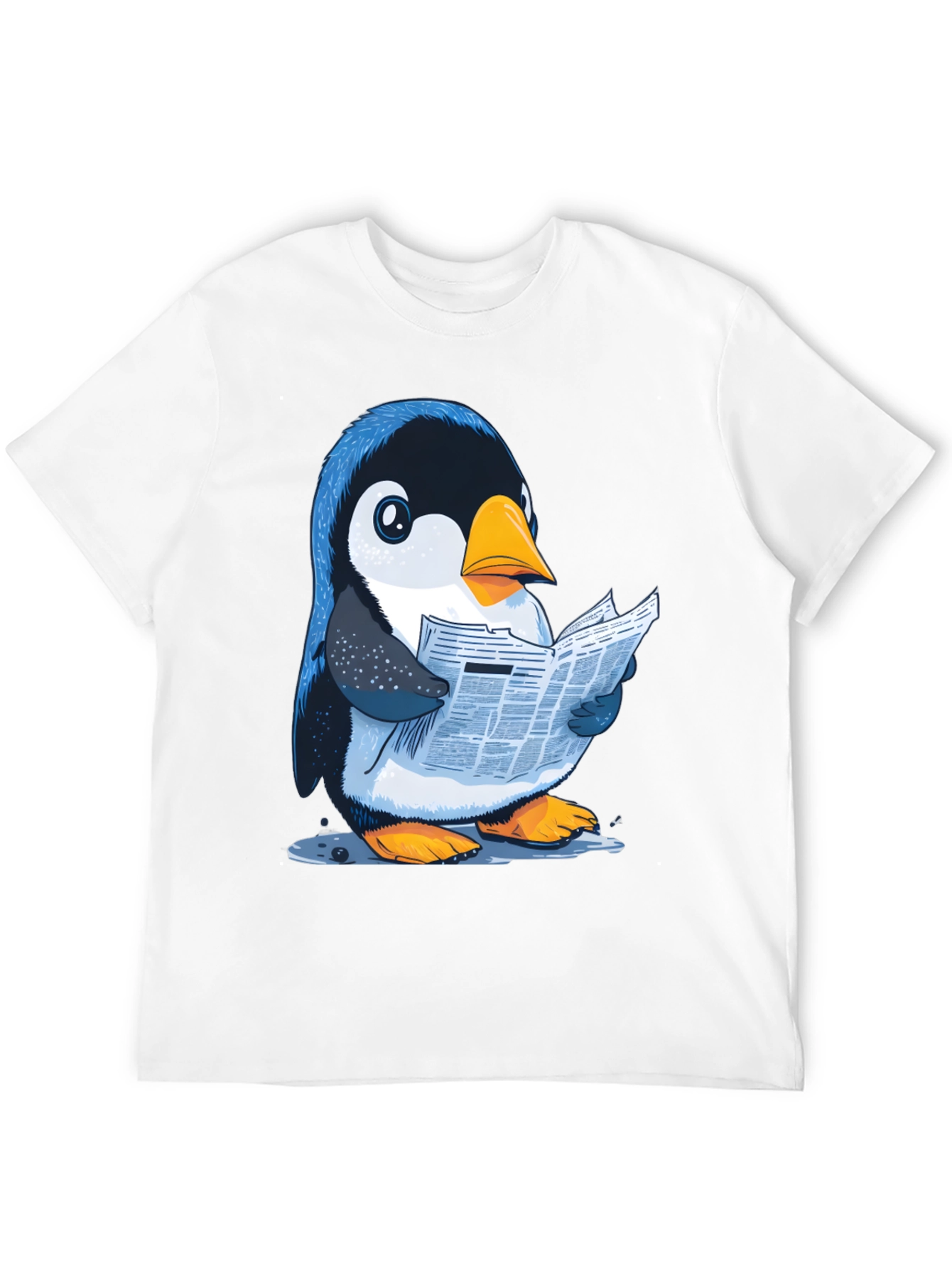 Black Penguin Reading News T-Shirt view 12