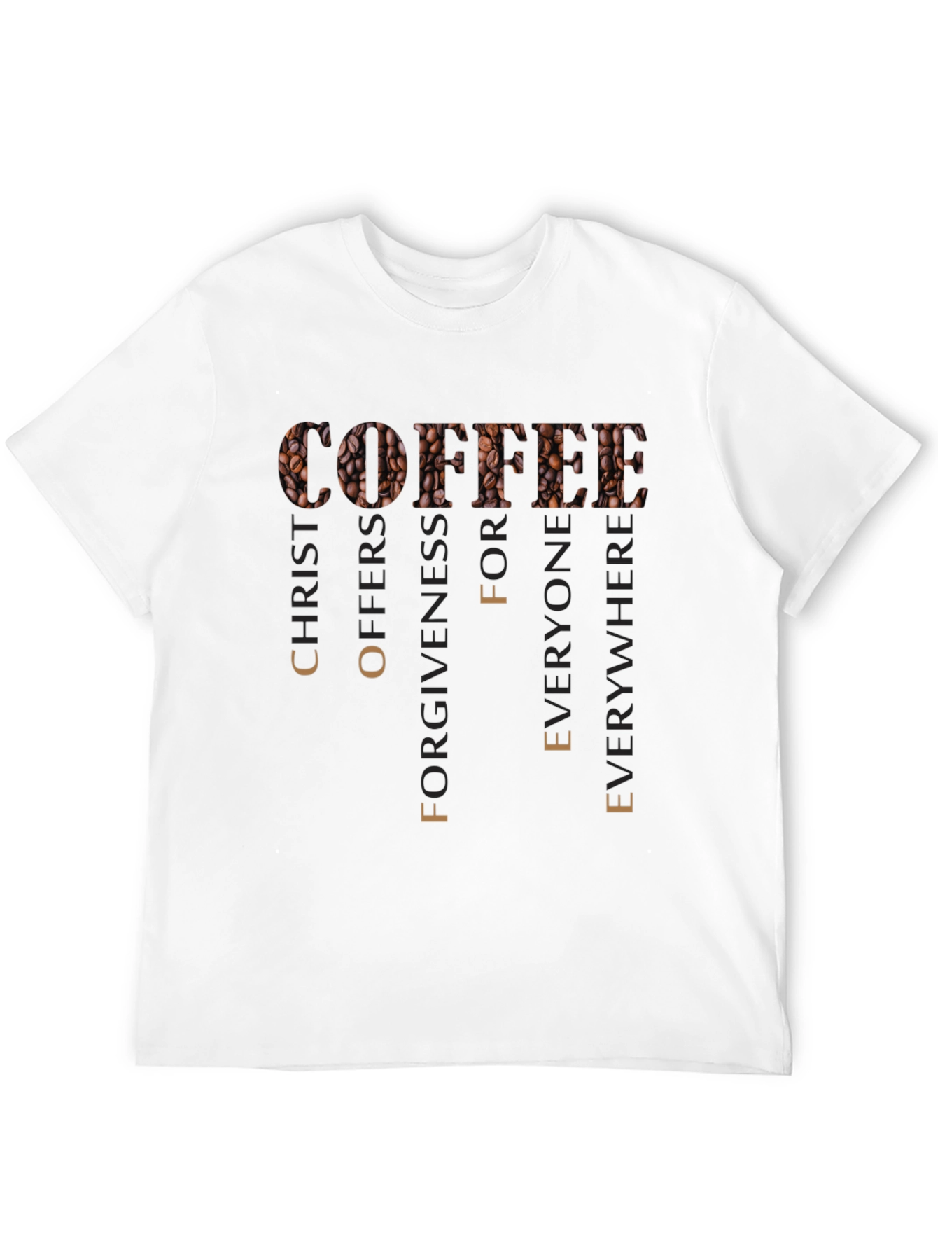 Black Coffee Christ Offers Forgiveness T-Shirt view 12