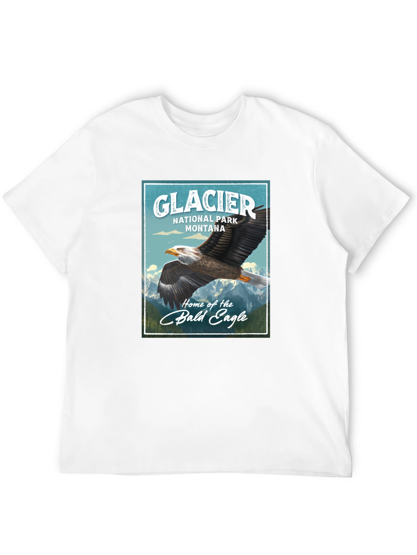 Black Glacier National Park Eagle Graphic T-Shirt view 12