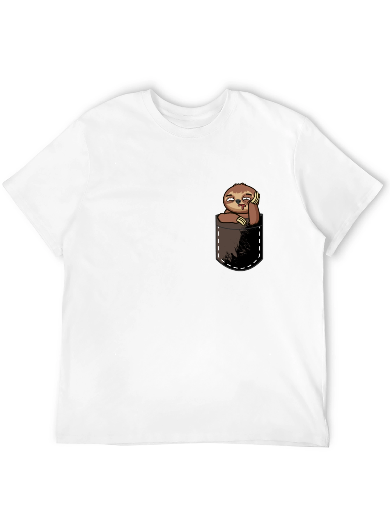 Black Sloth in Pocket Tee - Funny Graphic T-Shirt view 12
