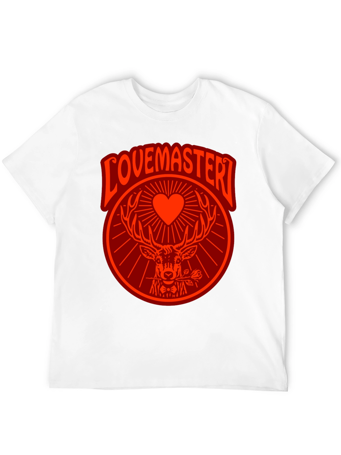 Black Lovemaster Graphic Tee - Deer Heart Rose Design view 12