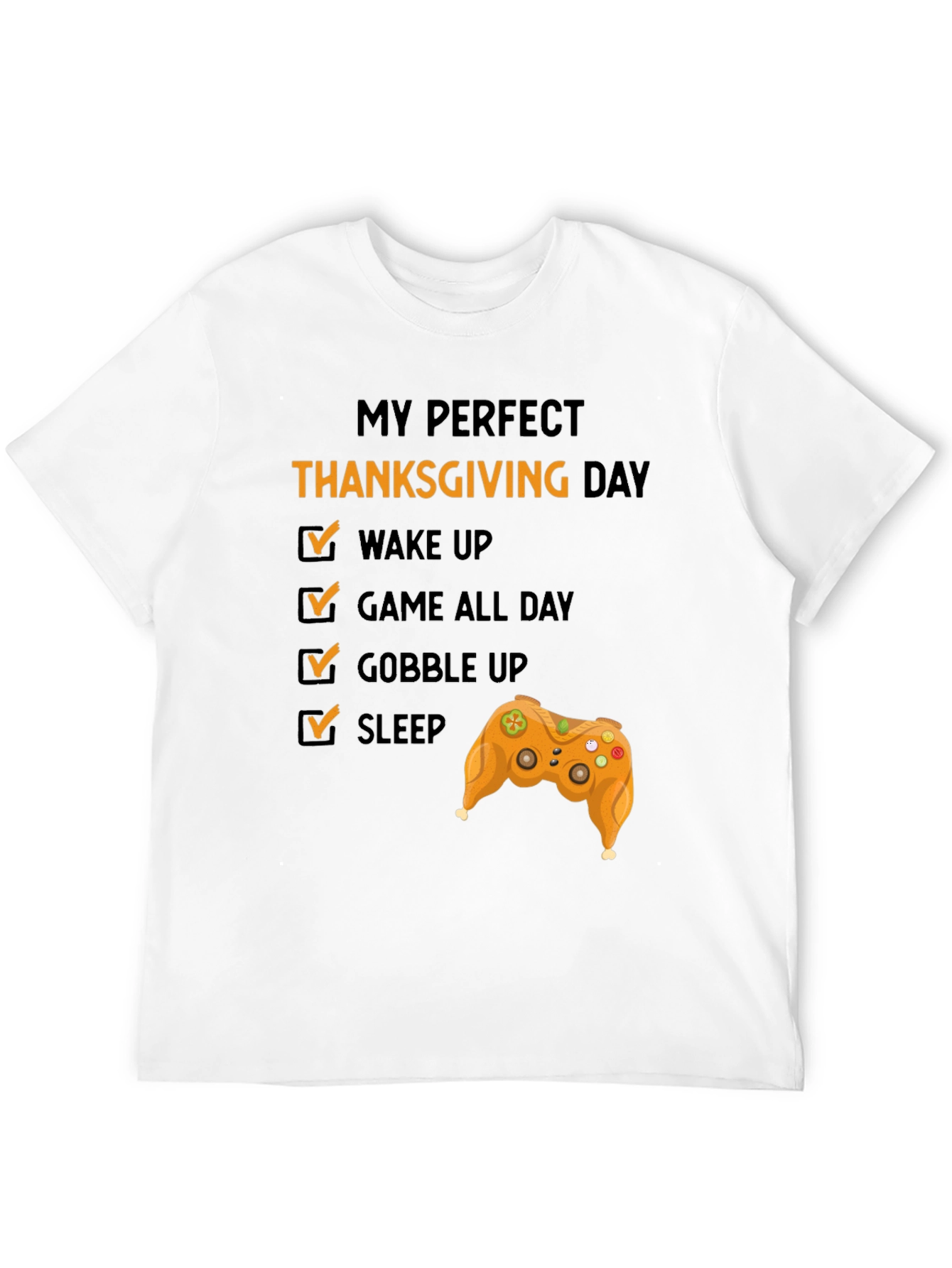Black Perfect Thanksgiving Day Gamer T-Shirt view 12
