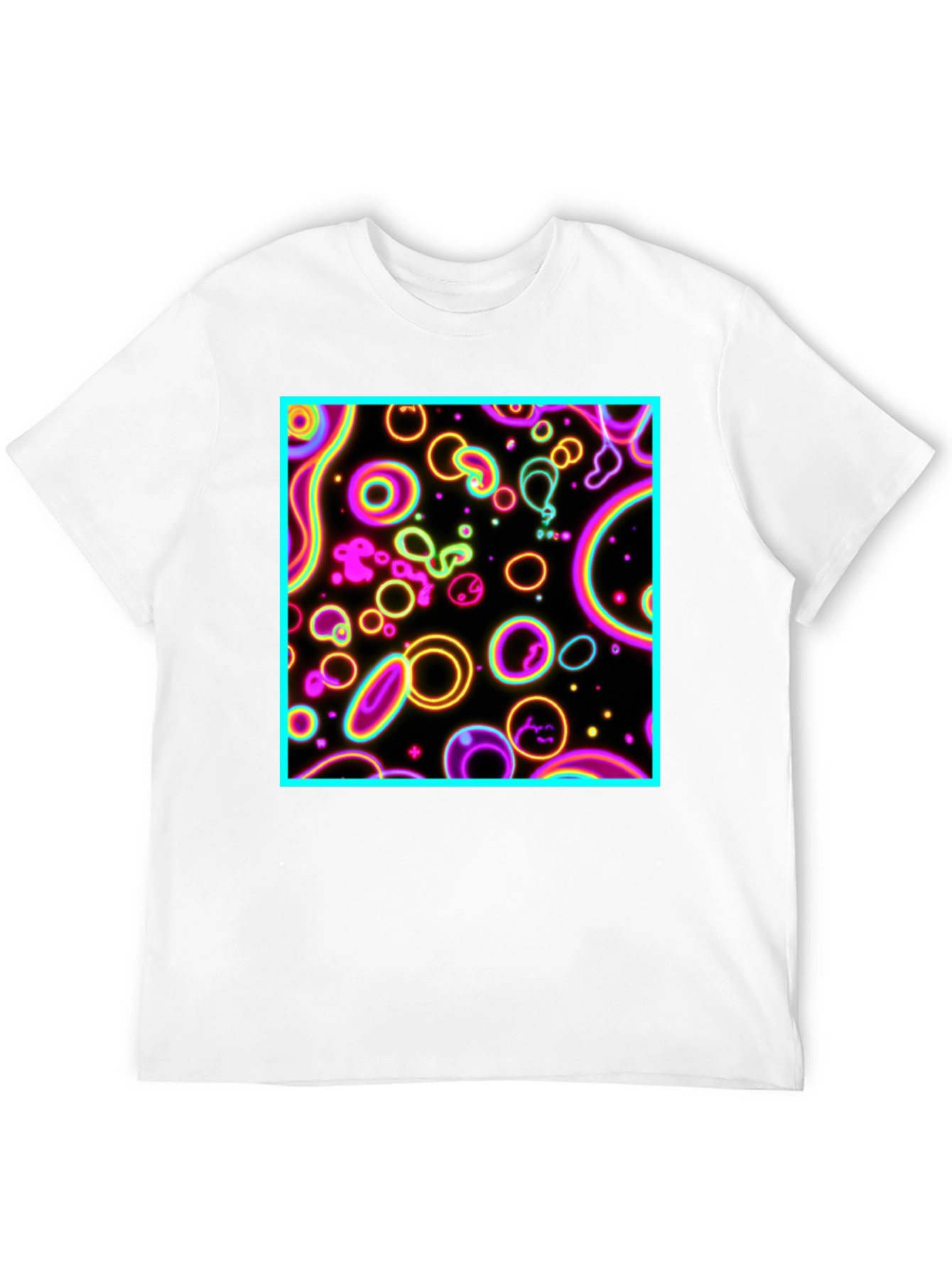 Black Neon Glow Abstract Graphic Print Tee view 12