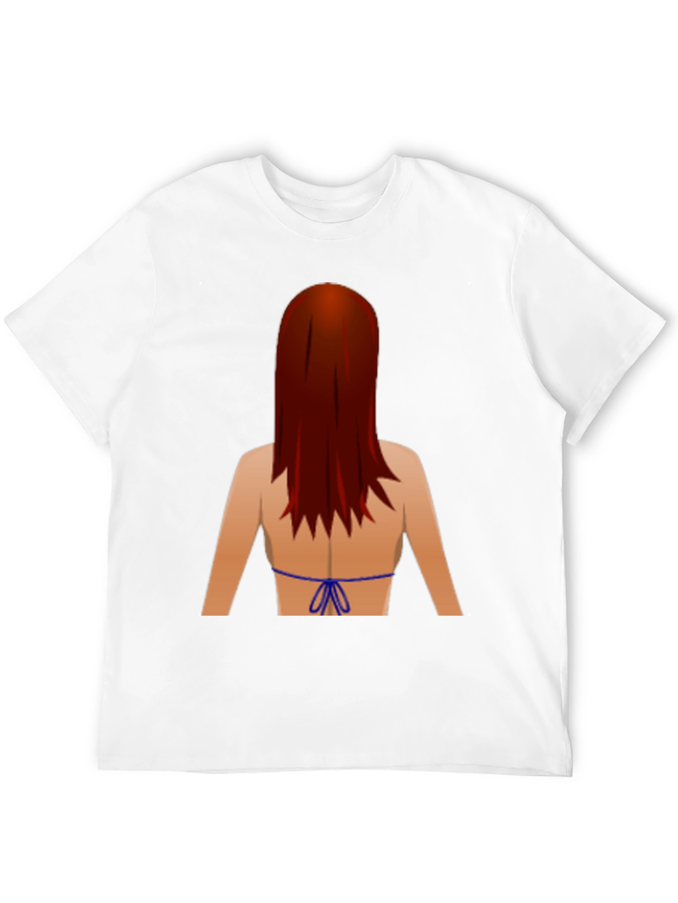 Black Novelty Graphic T-Shirt: Back View Bikini Redhead view 12