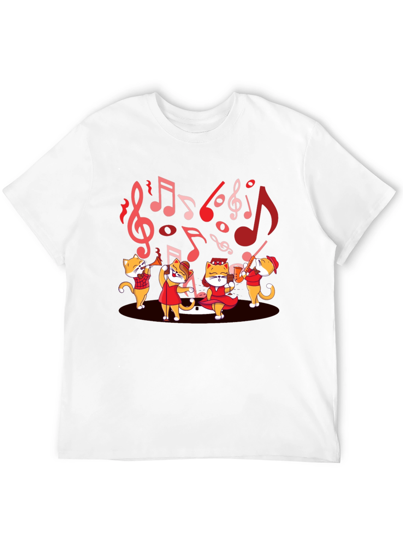Black Musical Cats T-Shirt - Band Design Tee view 12