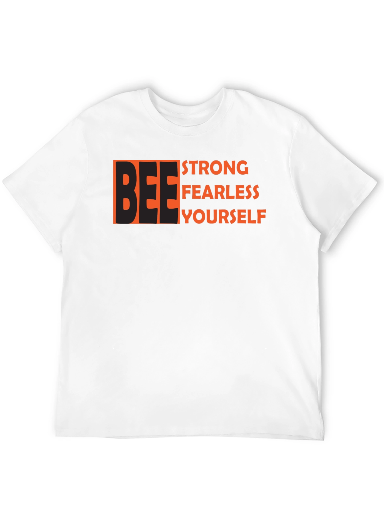 Black Be Strong Fearless Yourself Black Graphic Tee view 12