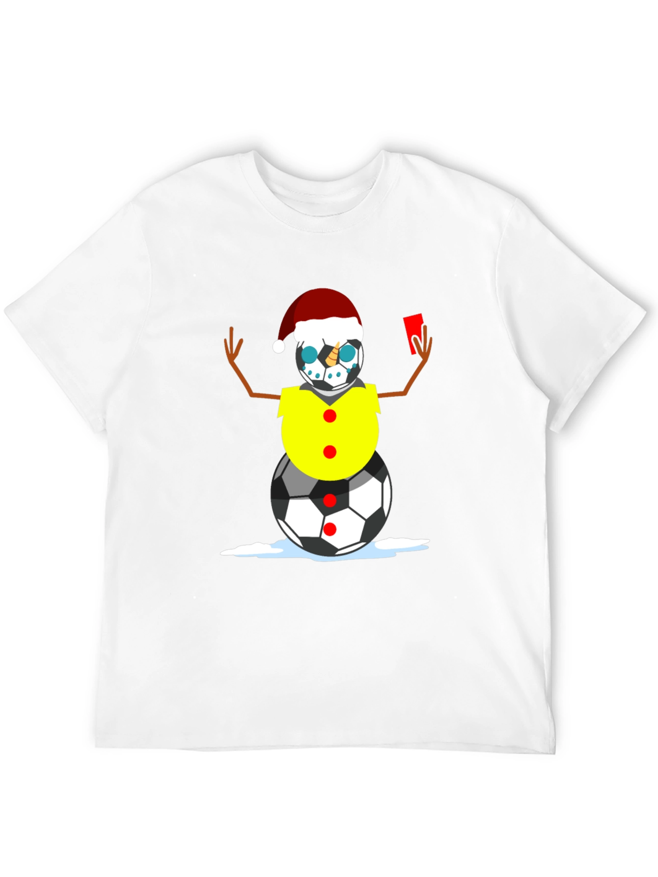 Black Soccer Snowman Christmas T-Shirt view 12