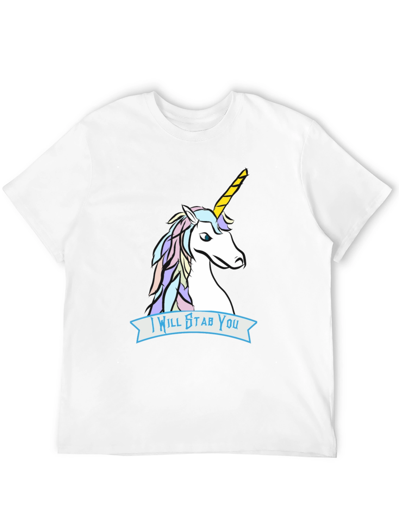 Black Unicorn Stab T-Shirt - Funny Graphic Tee view 12