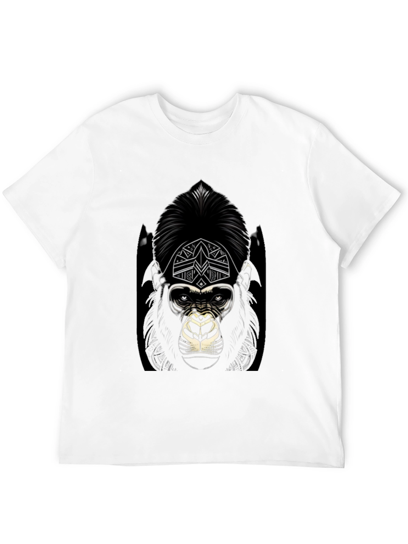 Black Graphic Gorilla Tee - Tribal Design view 12