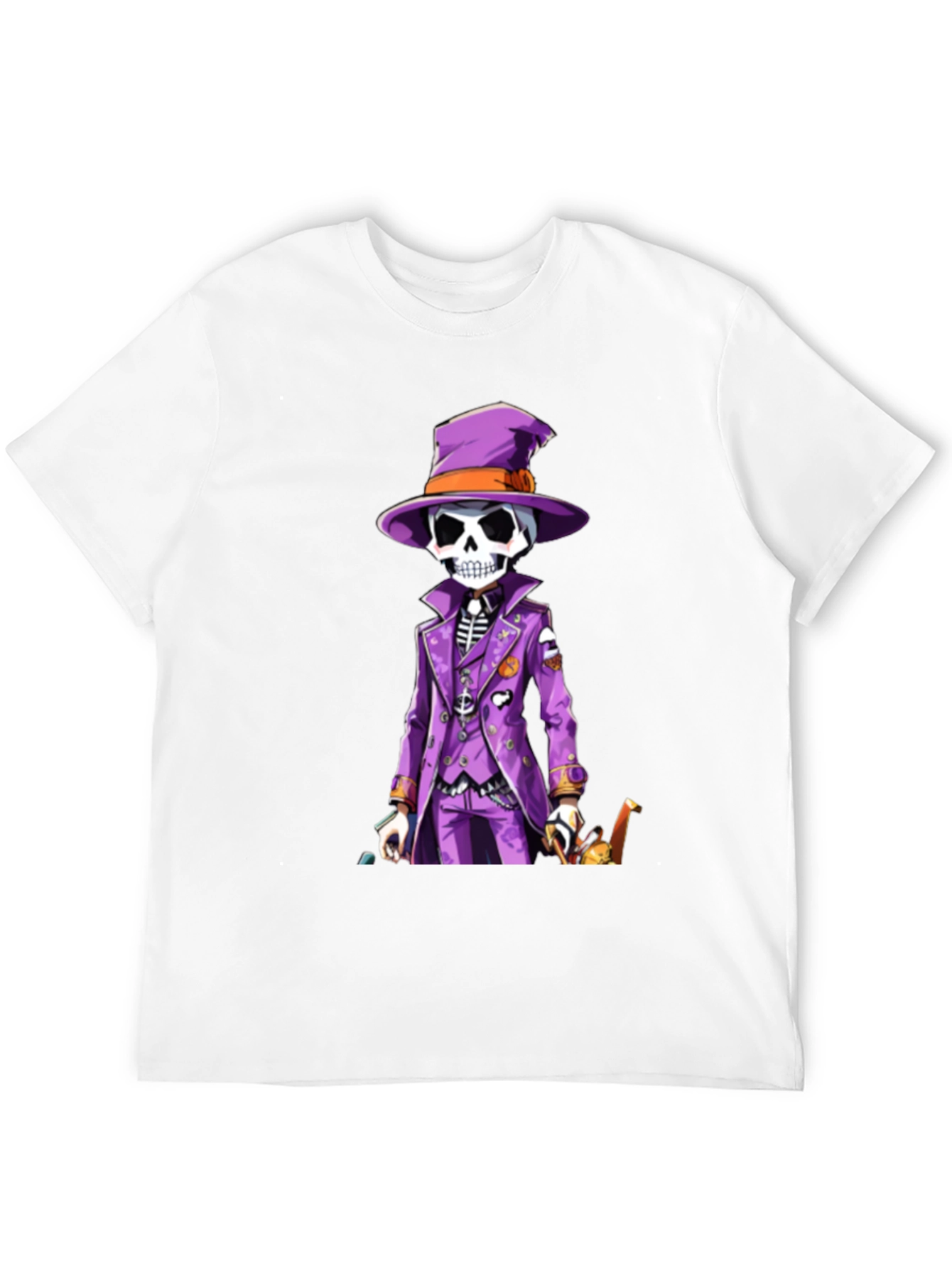Black Skeleton in Purple Suit T-Shirt view 12