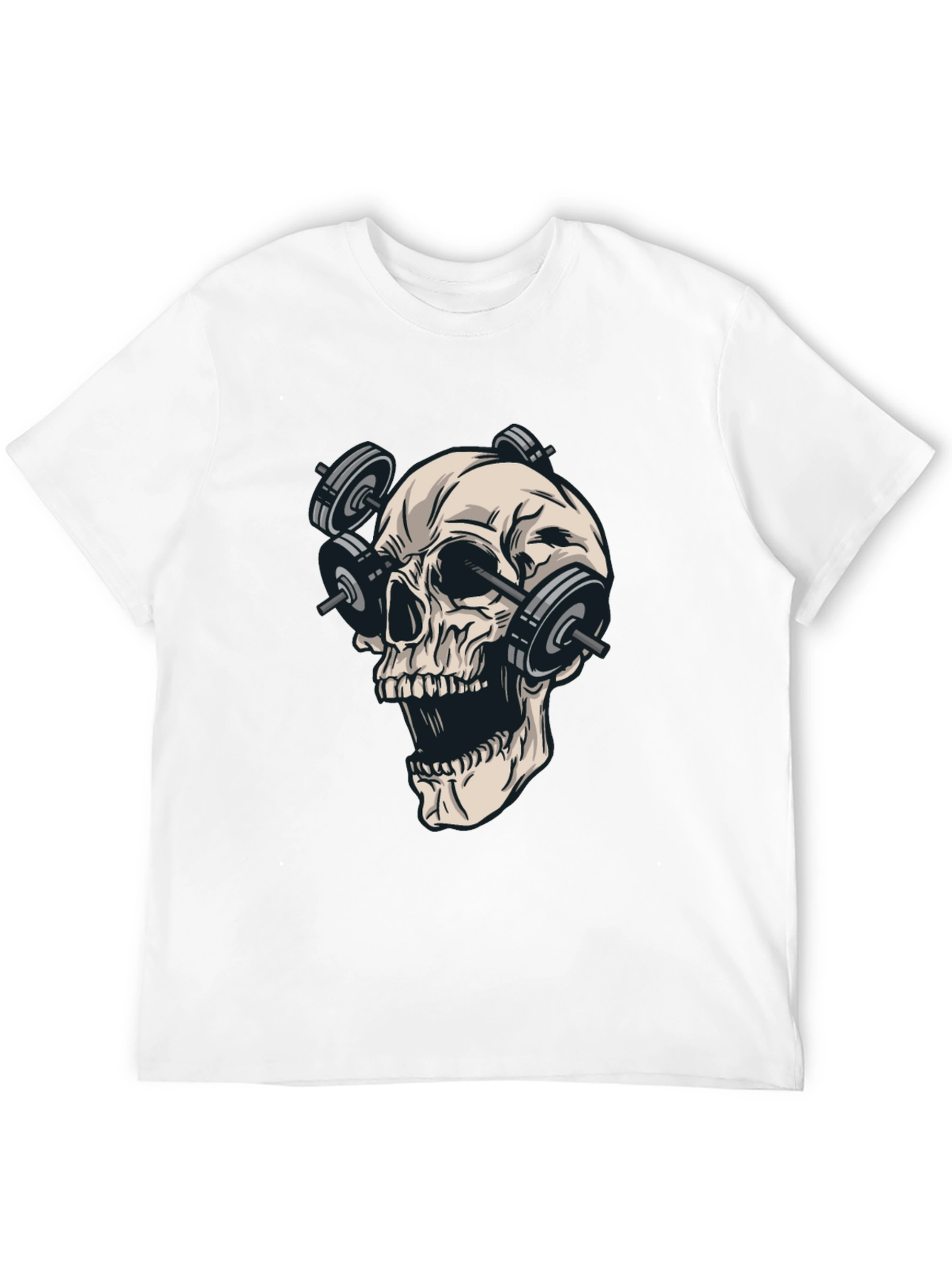 Black Skull Weights Black T-Shirt - Gym Lover view 12