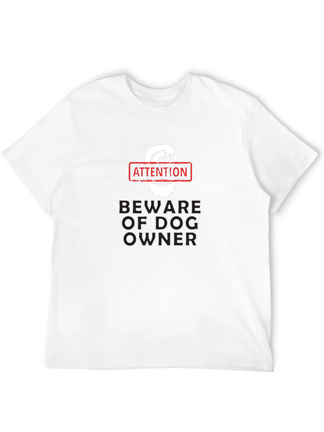 Black Attention Beware of Dog Owner Graphic Tee view 12