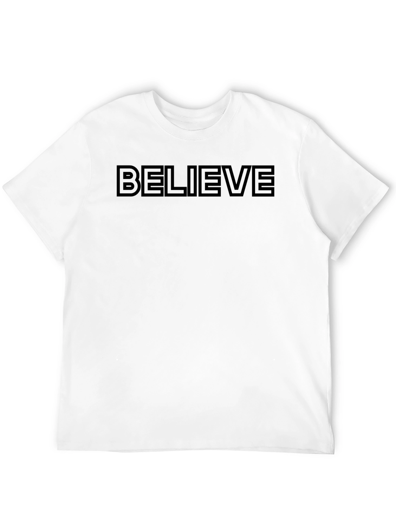 Black Believe Graphic Black T-Shirt - Men's Short Sleeve Crew Neck Tee view 12