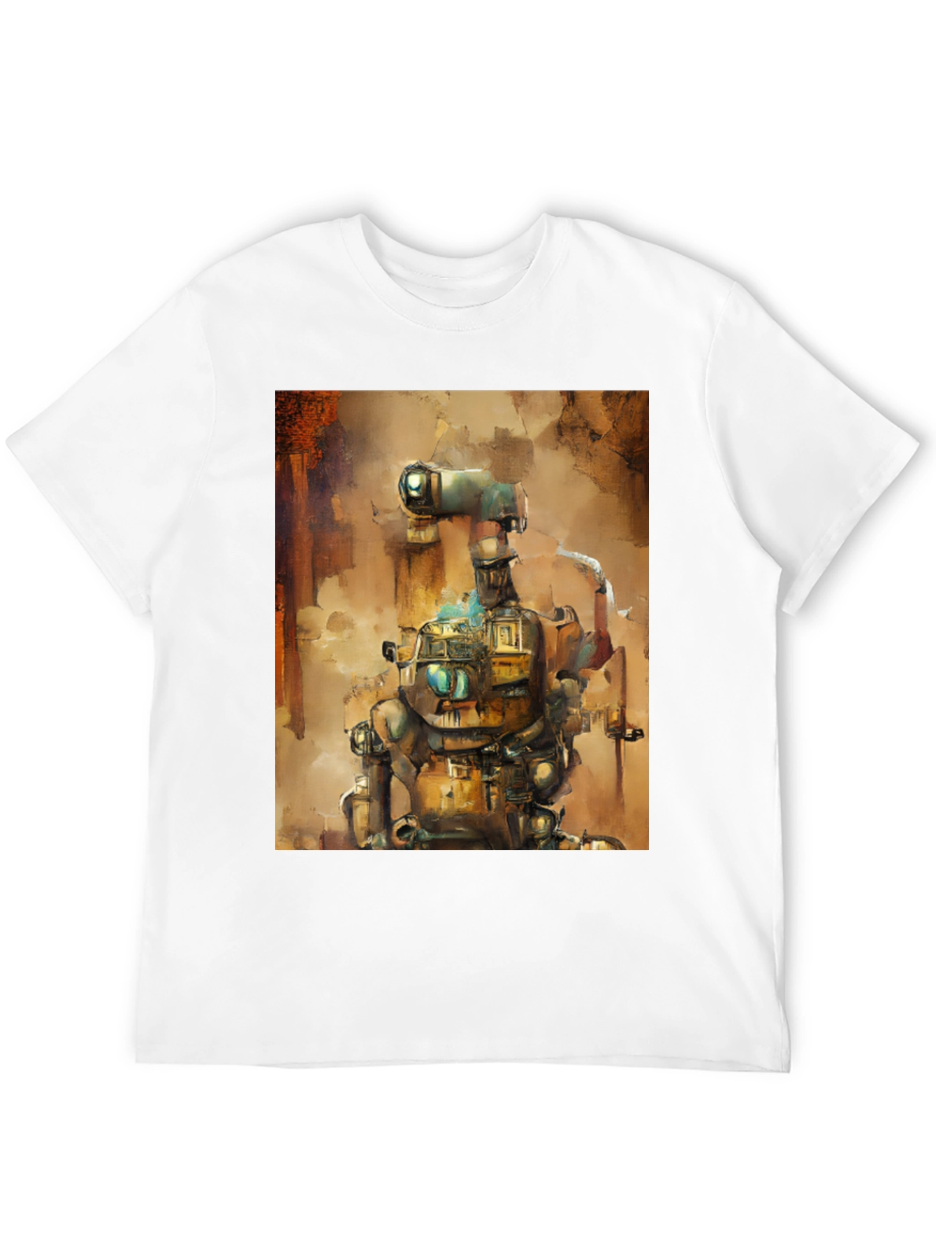 Black Steampunk Robot Graphic Tee - Unique Design view 12