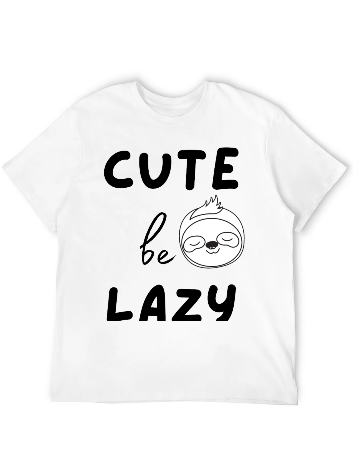 Black Cute Be Lazy Sloth Graphic T-Shirt view 12
