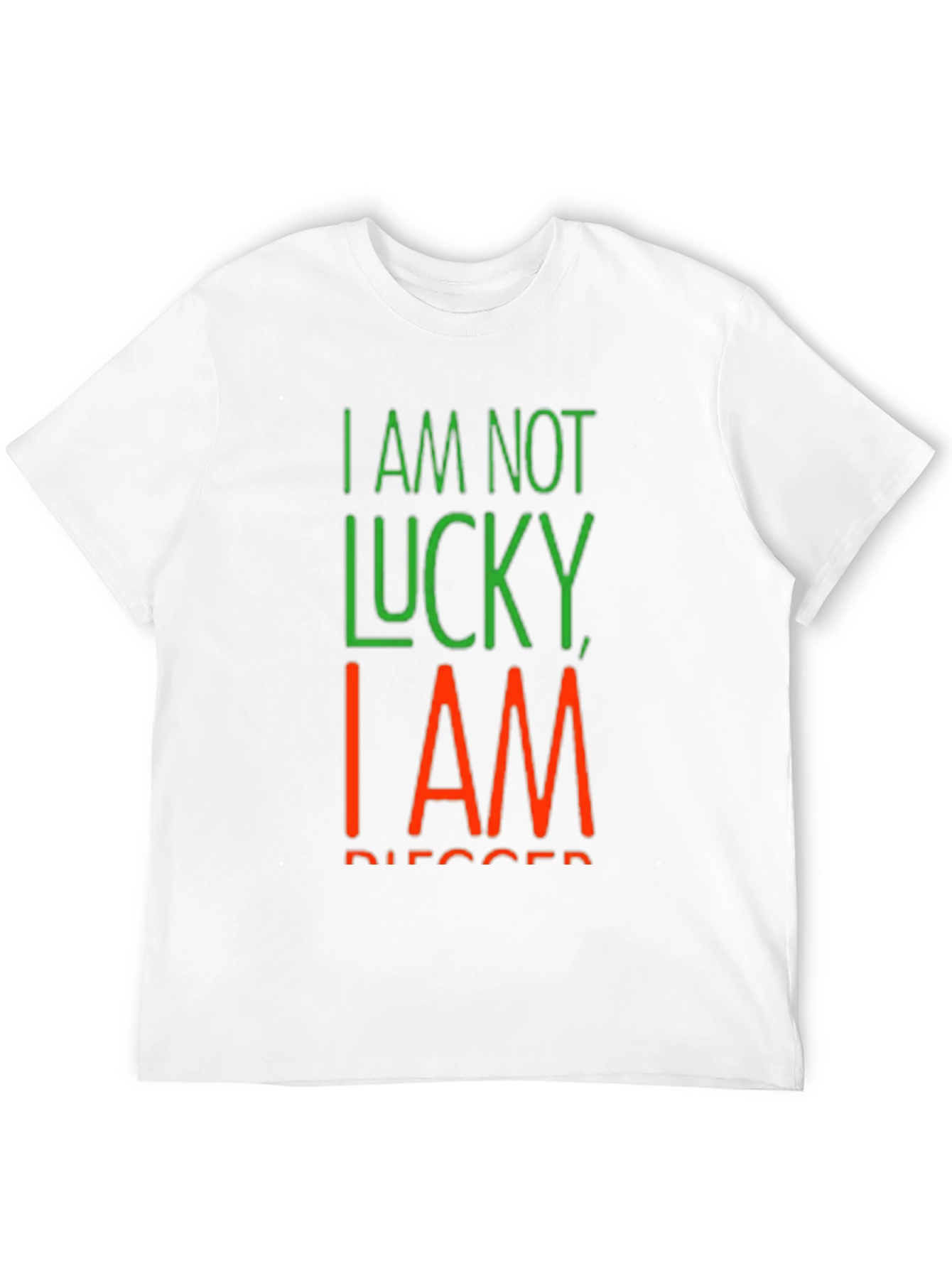 Black I Am Not Lucky, I Am Blessed Black T-Shirt view 12