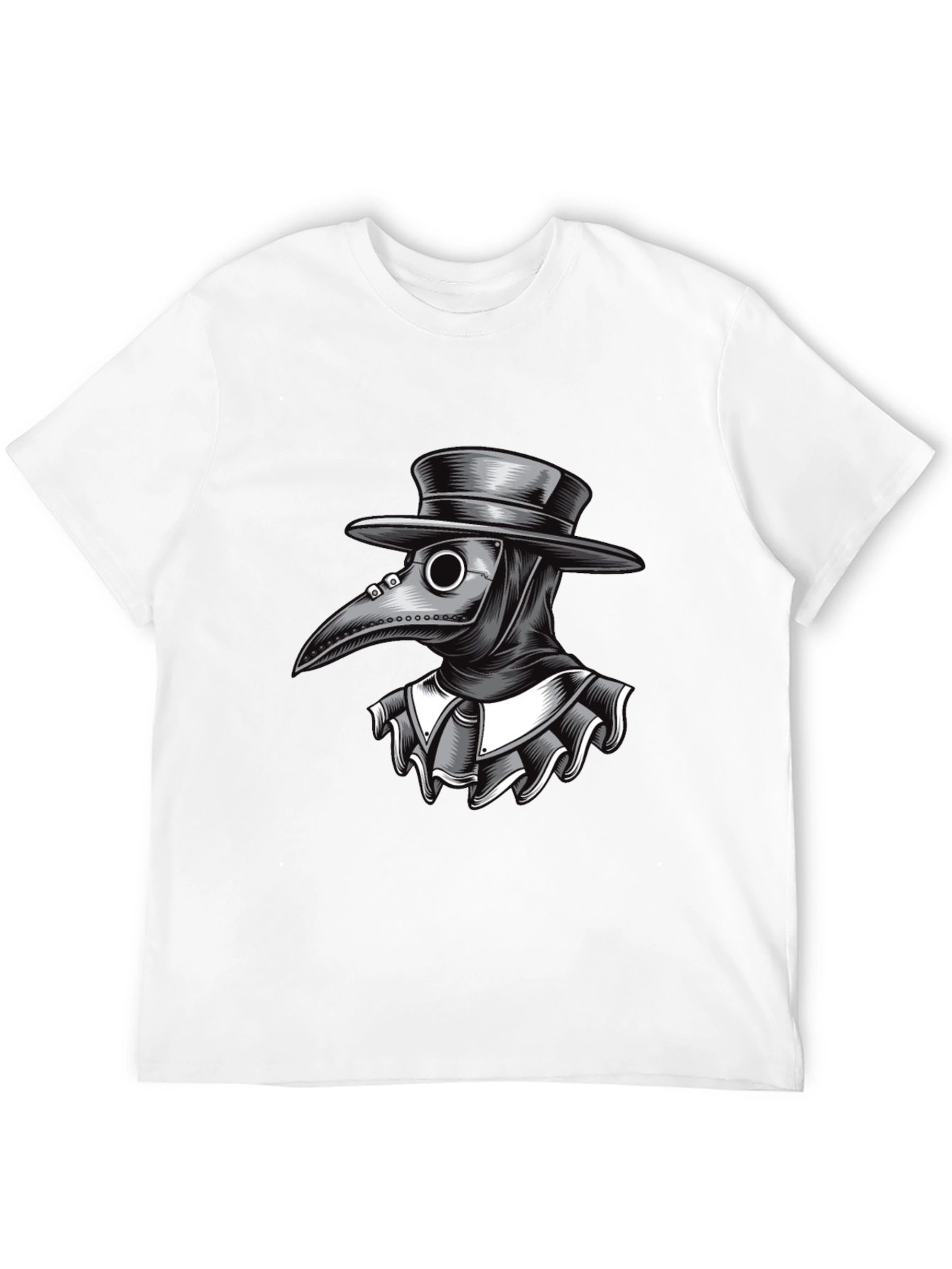 Black Plague Doctor Graphic Tee - Black Cotton T-Shirt view 12