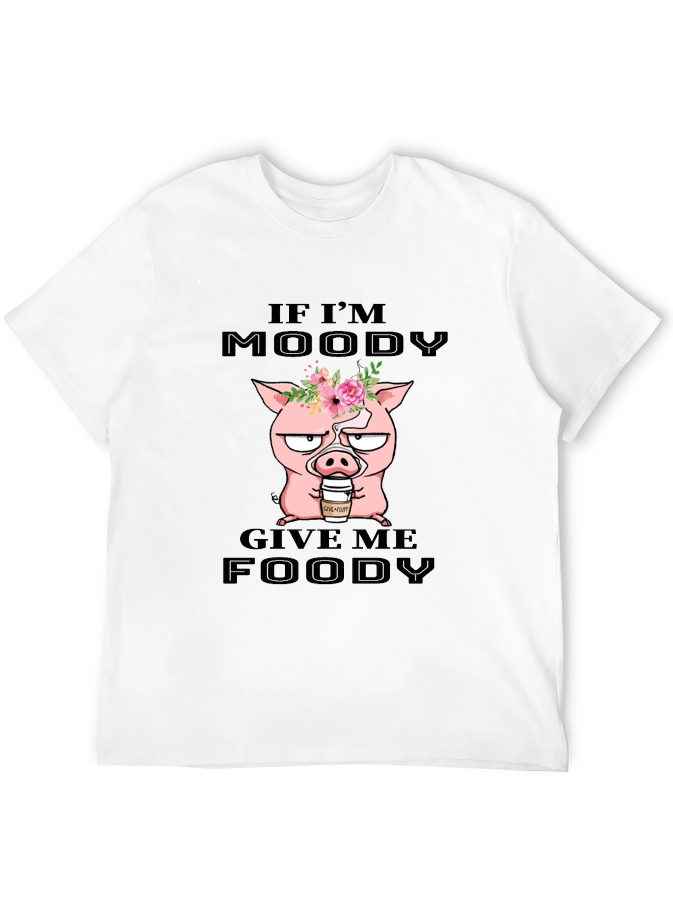 Black Moody Pig Foodie T-Shirt view 12