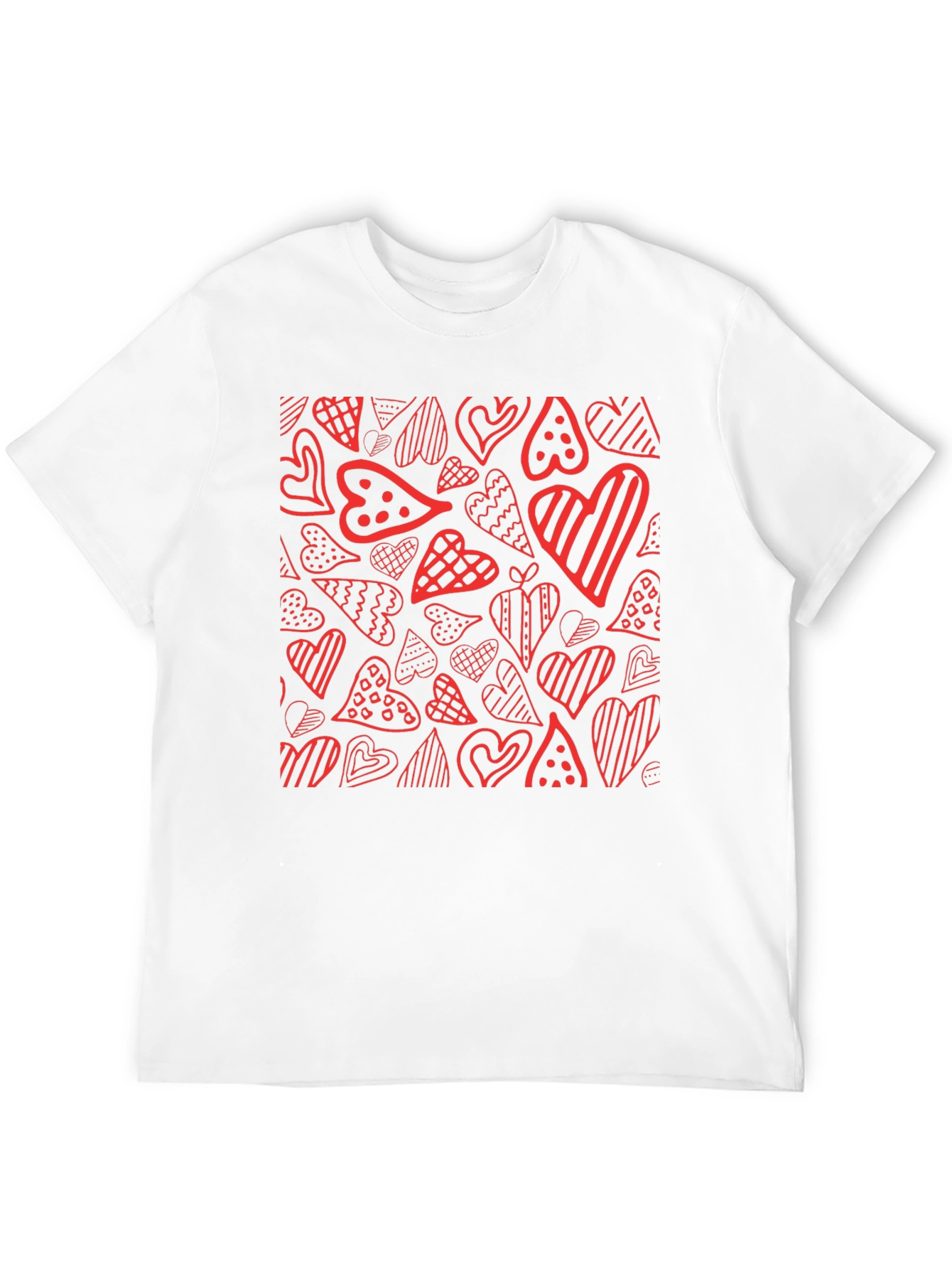 Black Heart Pattern Black T-Shirt view 12