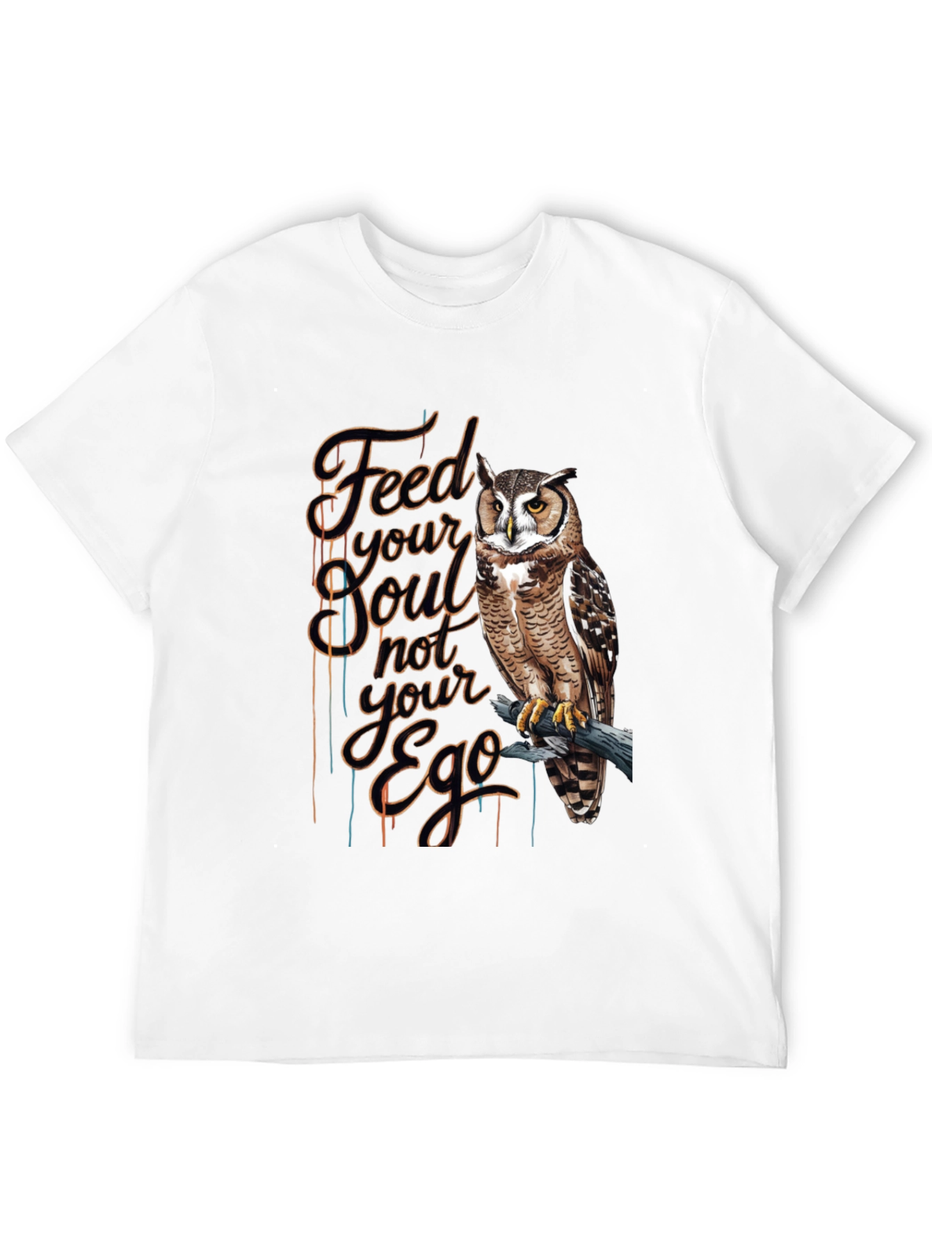 Black Feed Your Soul Owl Graphic T-Shirt - Black view 12