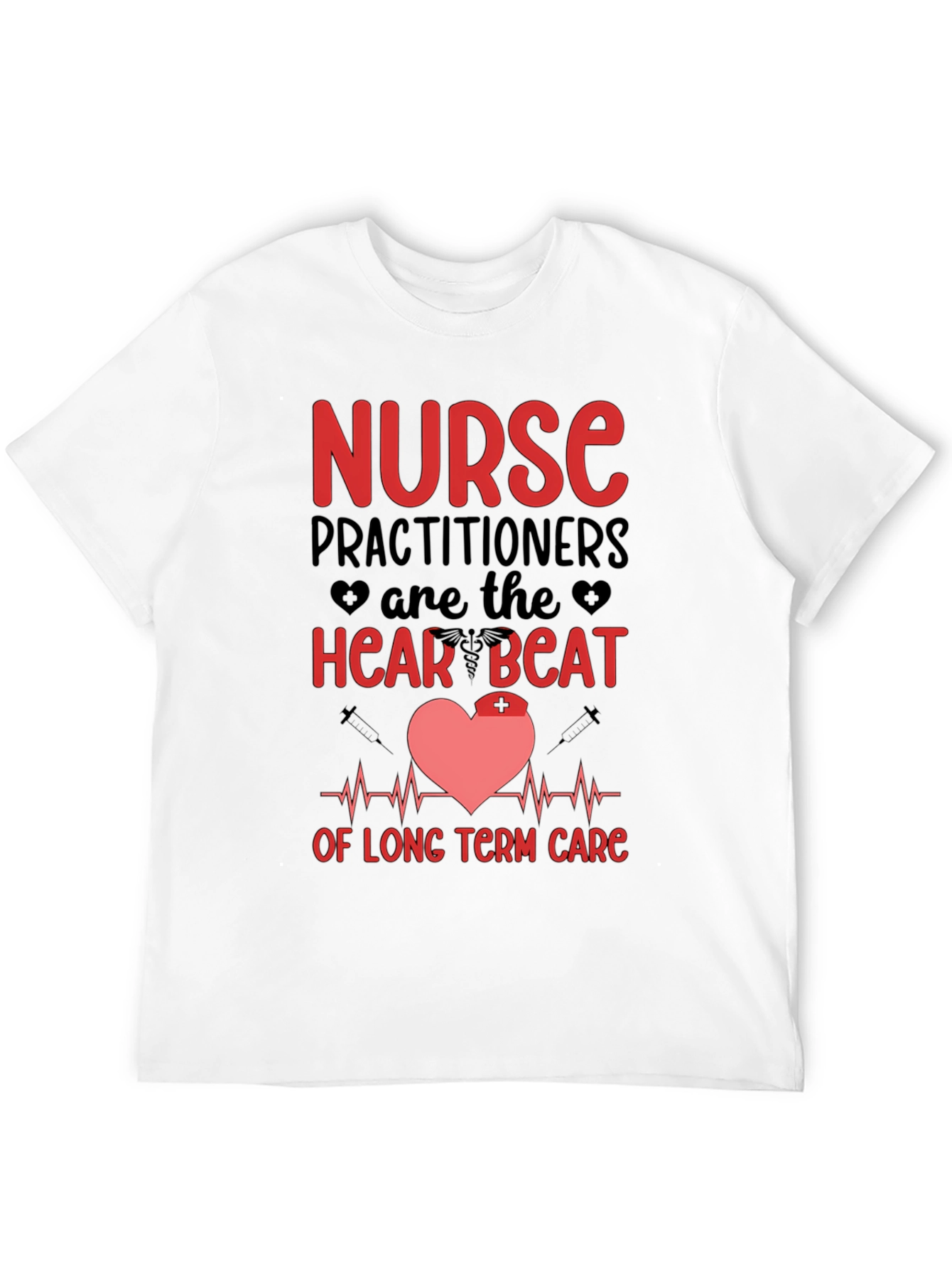 Black Nurse Practitioner Heartbeat T-Shirt view 12