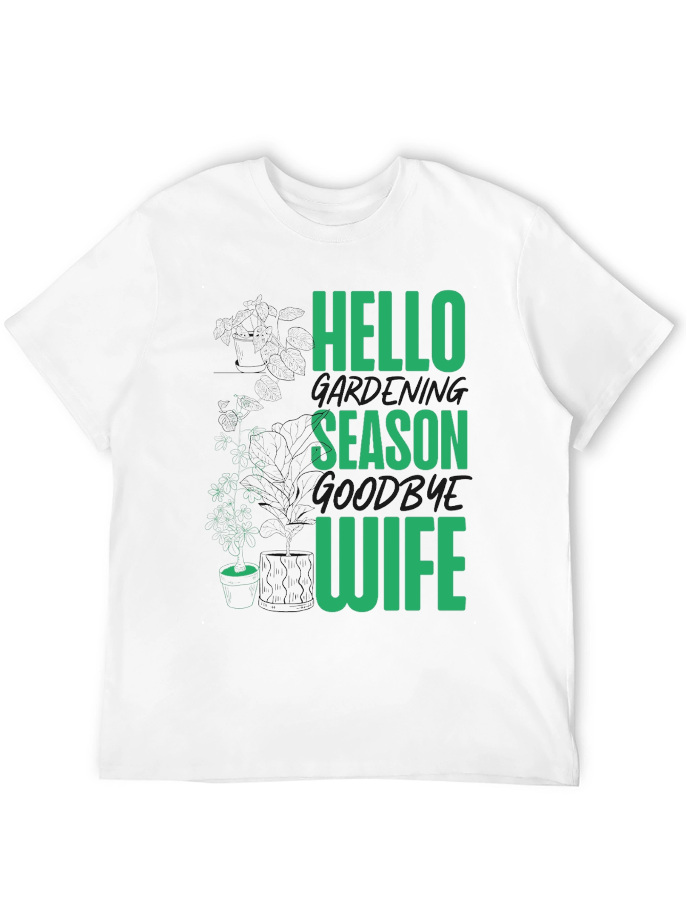 Black Gardening Season T-Shirt - Hello Season Goodbye Wife view 12