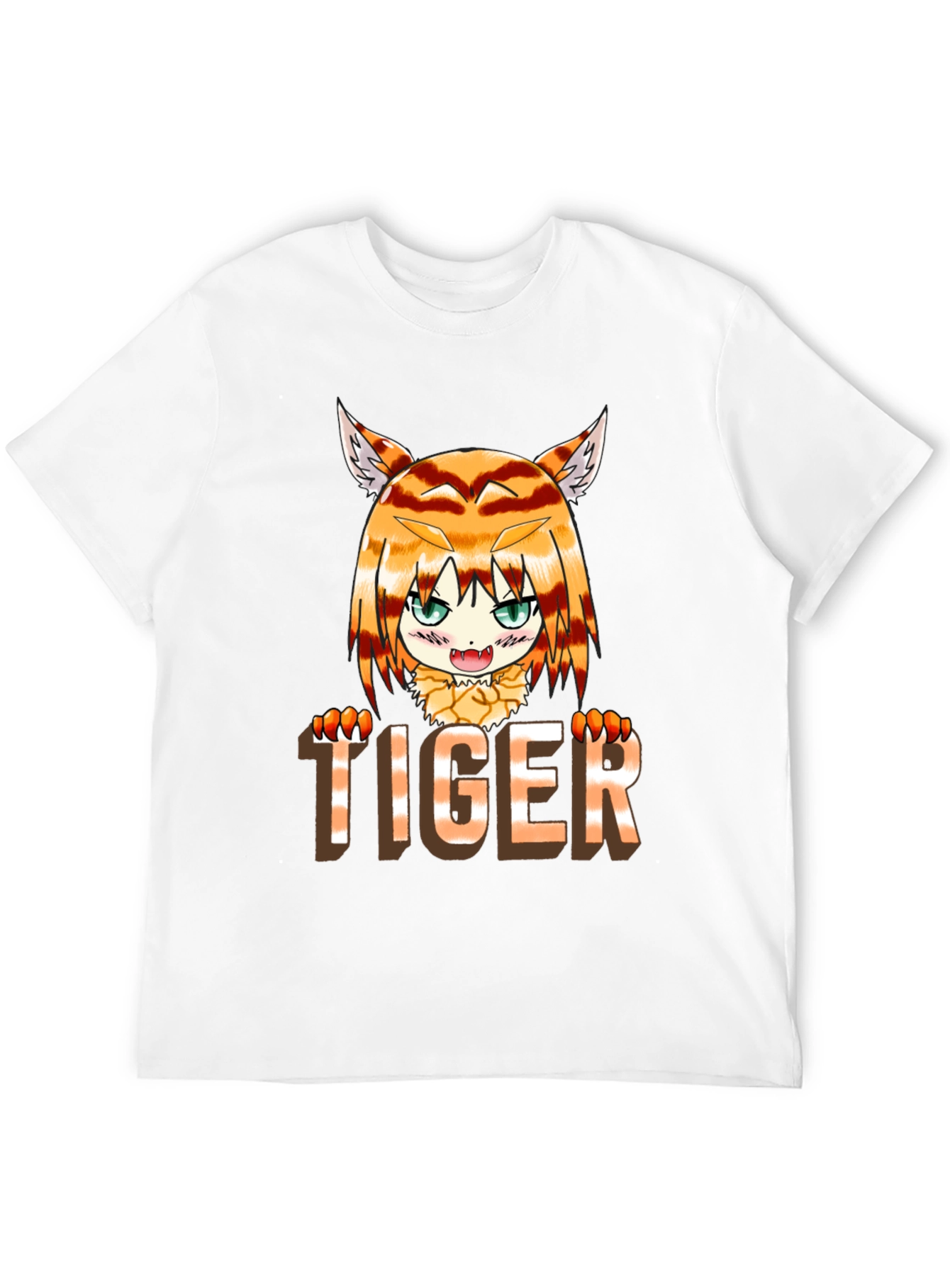 Black Anime Tiger Graphic Tee - Fun Casual Wear view 12