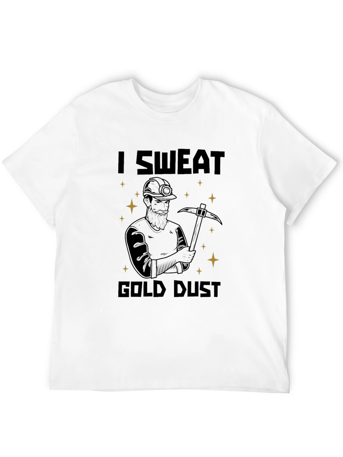 Black I Sweat Gold Dust T-Shirt - Miner Graphic Tee view 12