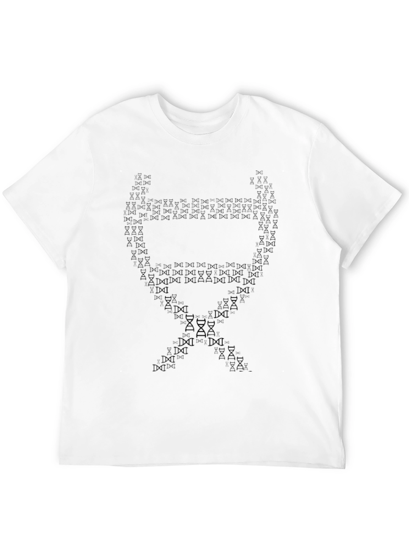 Black Hourglass Pattern Black Graphic Tee view 12