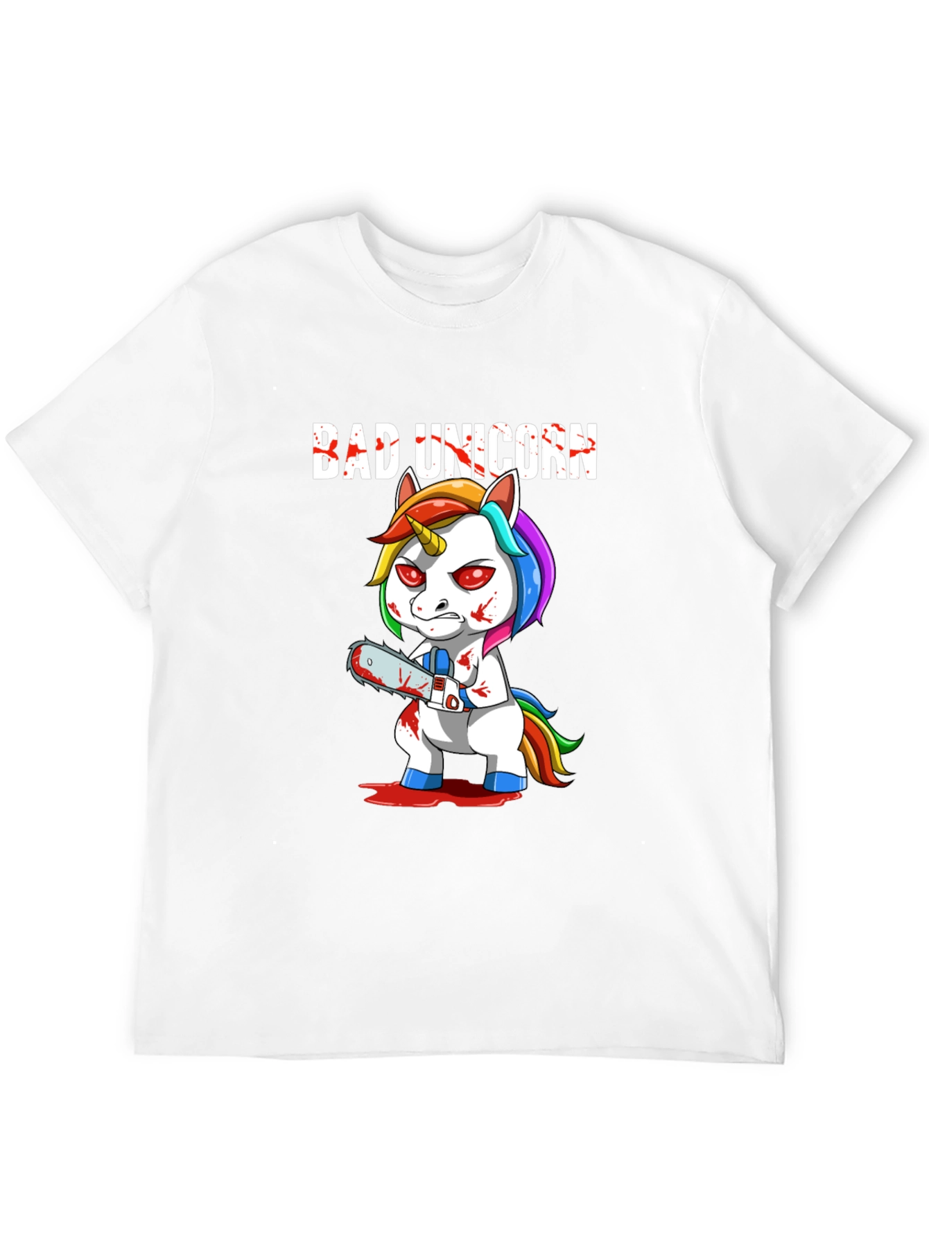 Black Bad Unicorn Graphic T-Shirt - Dark Humor Tee view 12