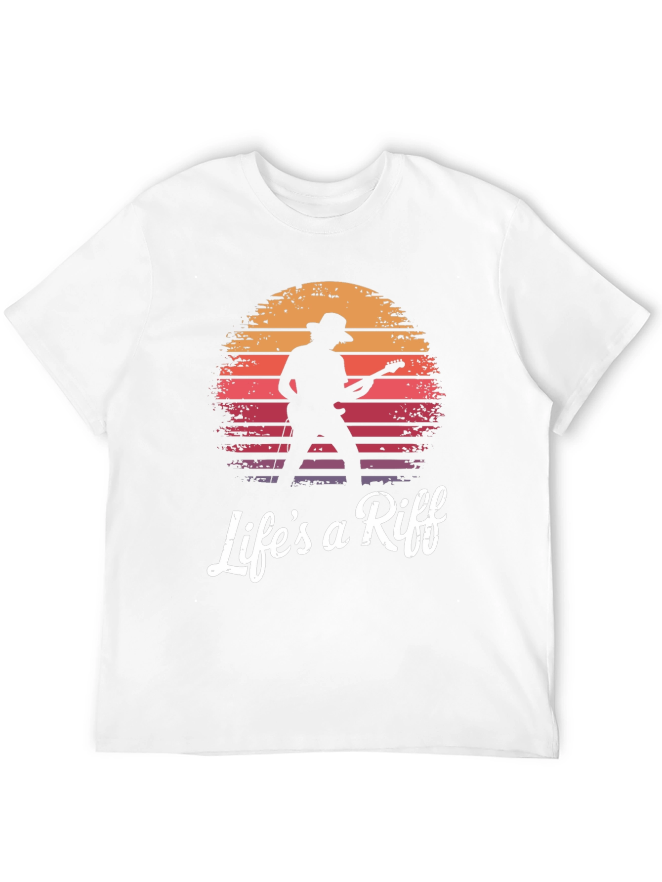 Black Life's a Riff Guitarist Sunset Graphic T-Shirt view 12