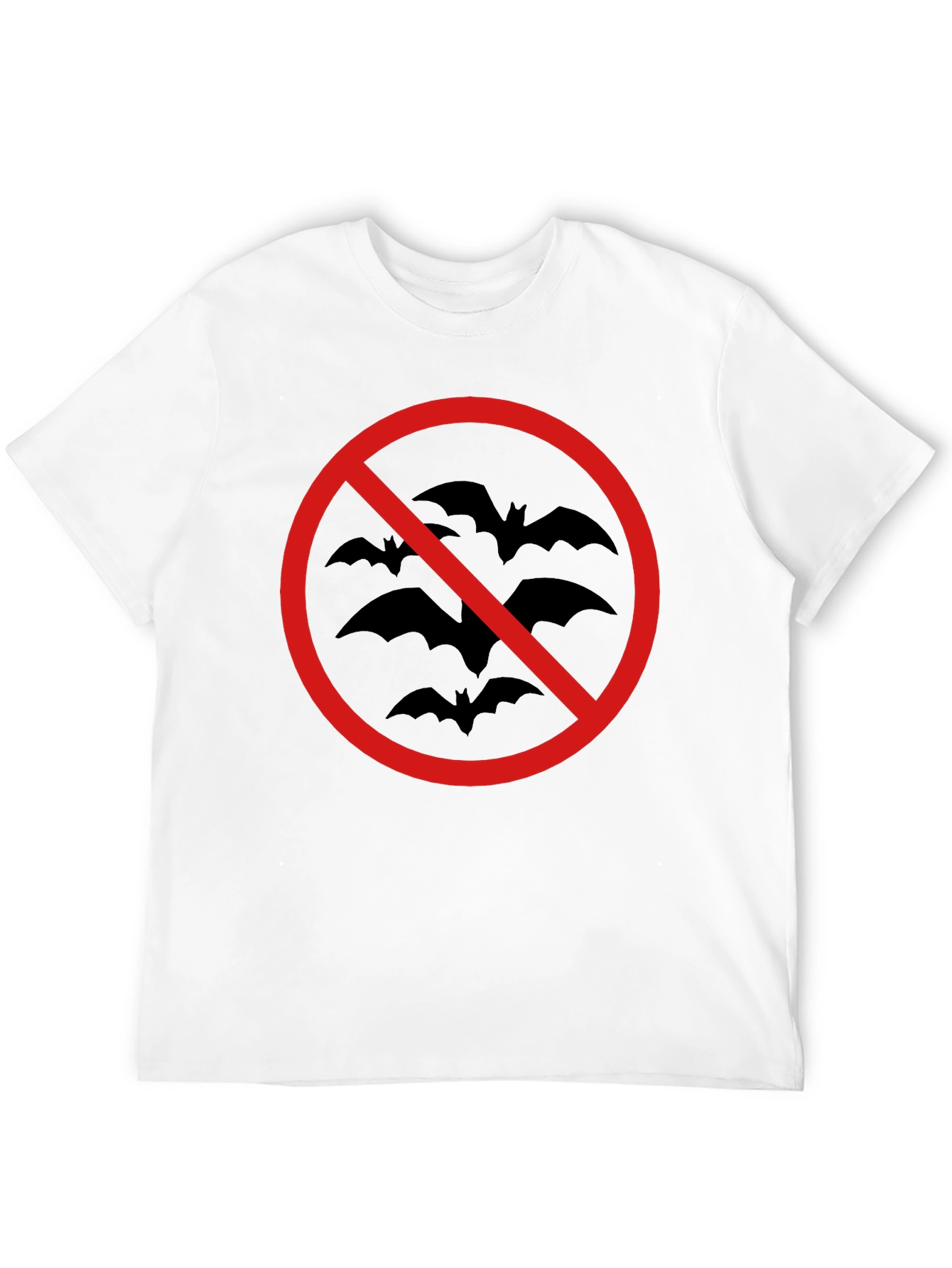Black No Bats Allowed T-Shirt - Black Cotton Tee view 12
