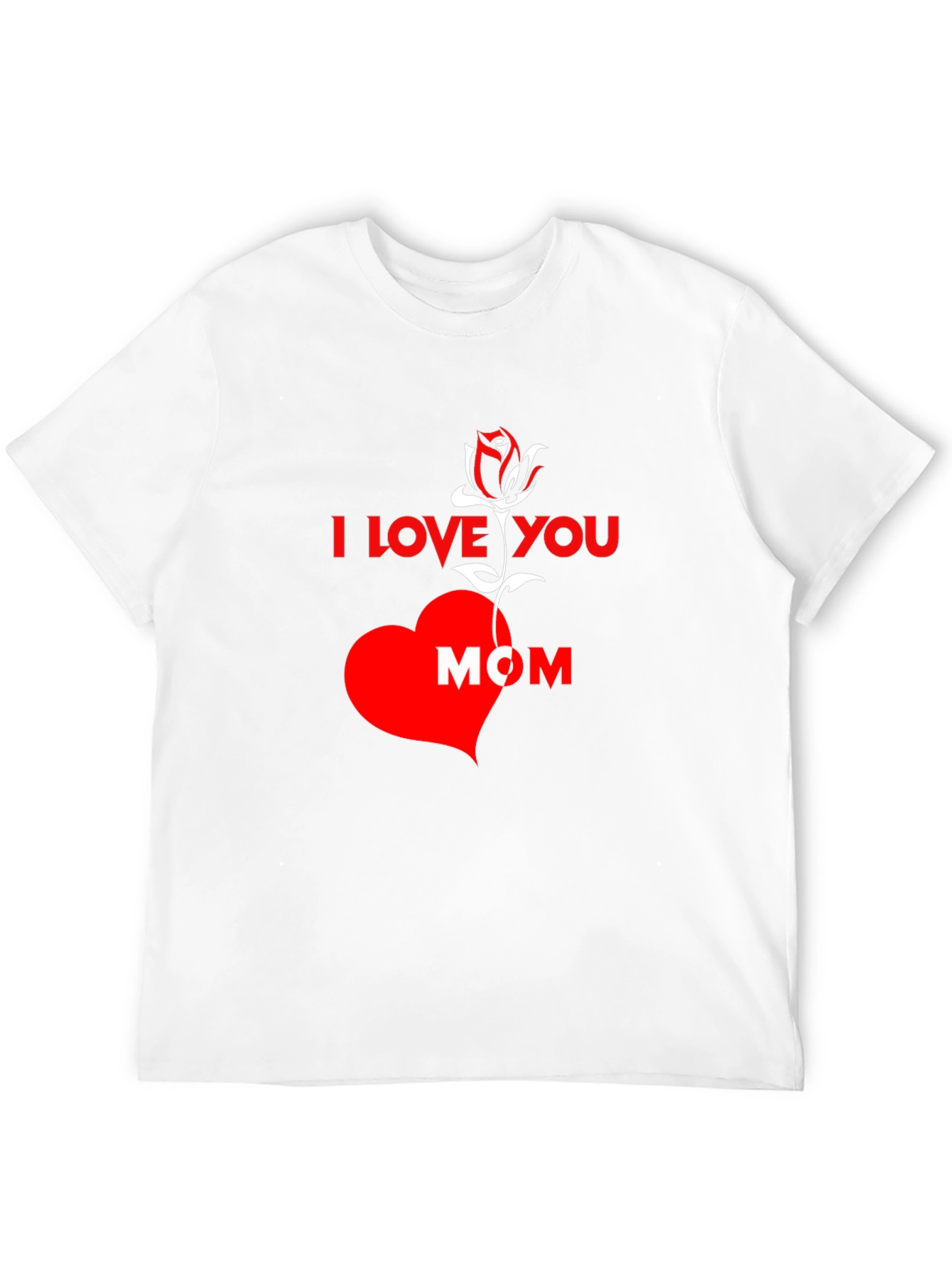Black I Love You Mom T-Shirt - Rose Heart Design view 12