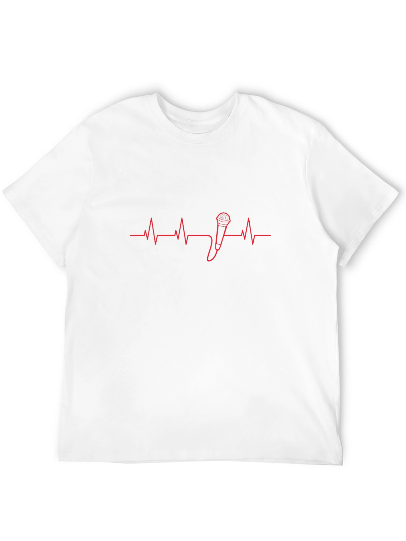 Black Microphone Heartbeat Graphic Tee - Black view 12