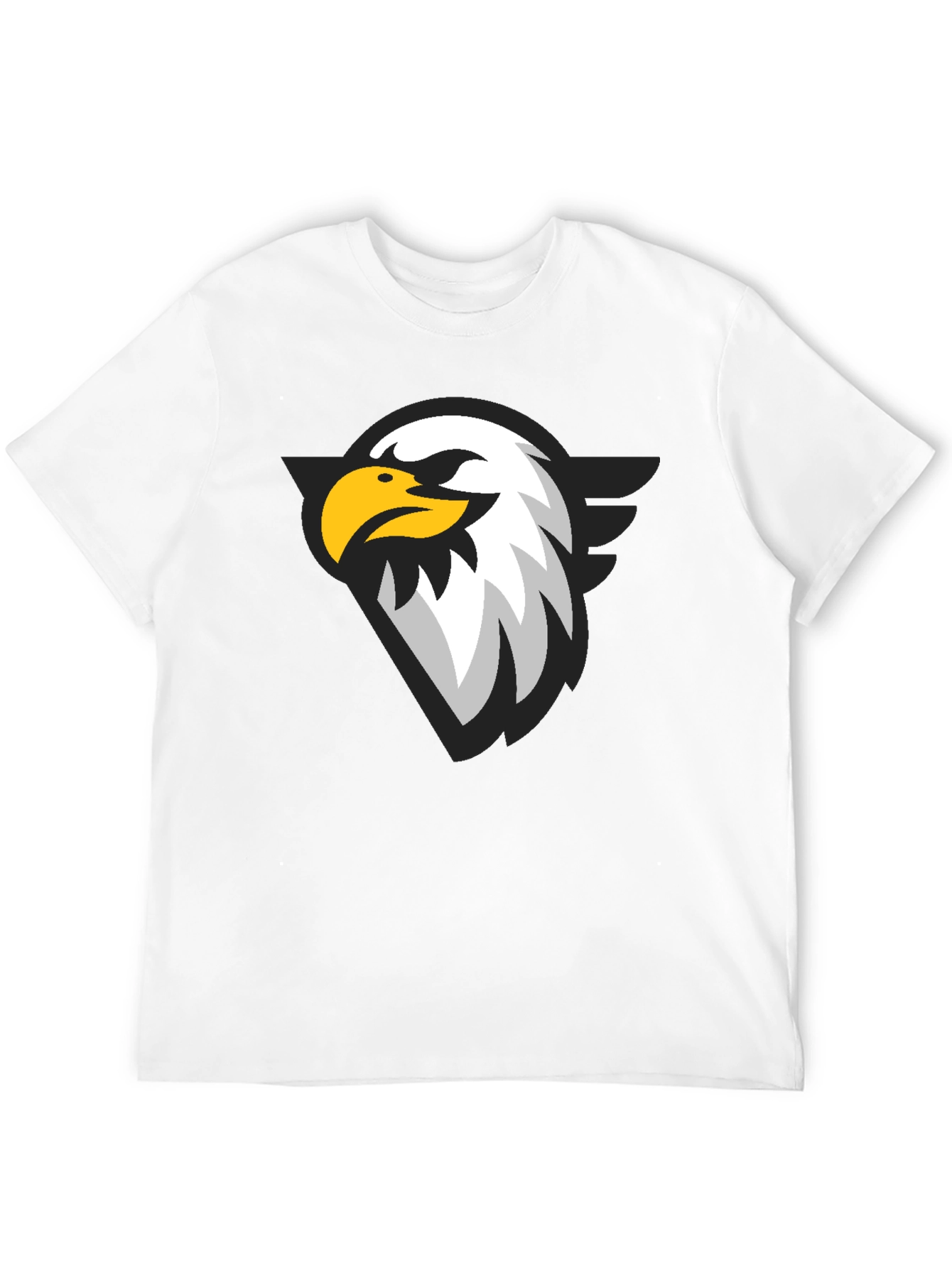 Black Black T-Shirt with Eagle Graphic Print view 12