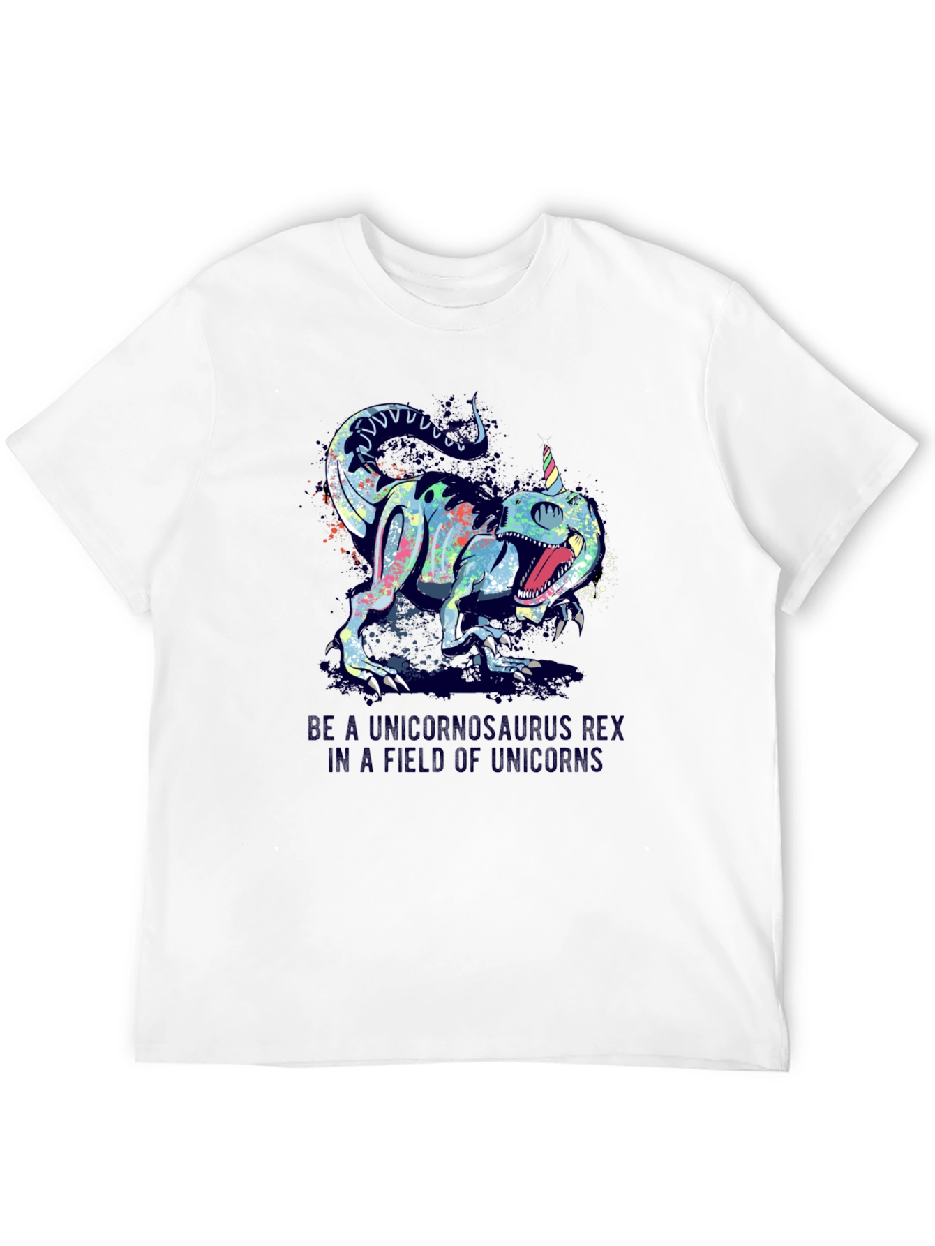 Black Unicornsaurus Rex Black T-Shirt view 12