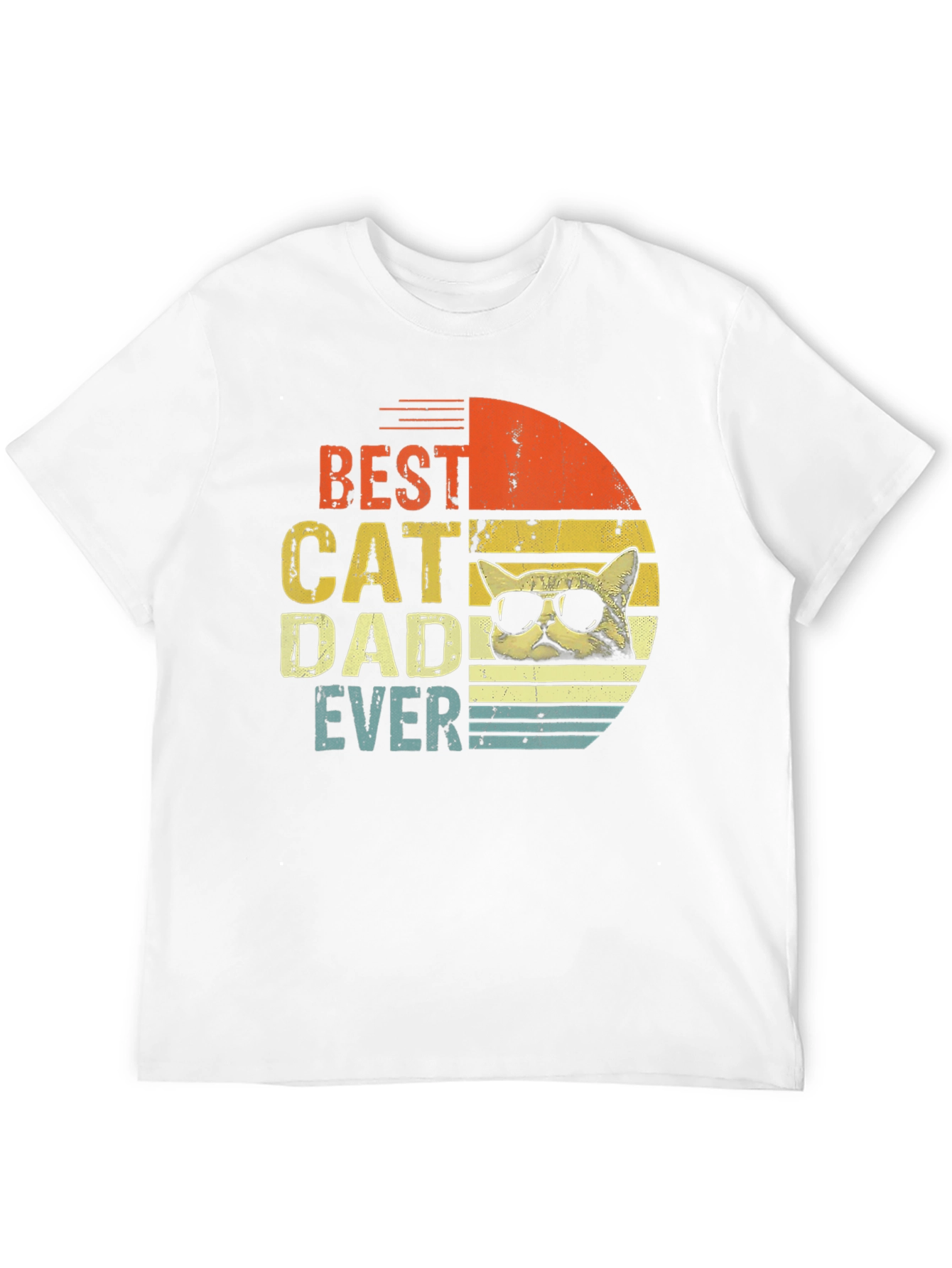 Black Best Cat Dad Ever Graphic T-Shirt view 12