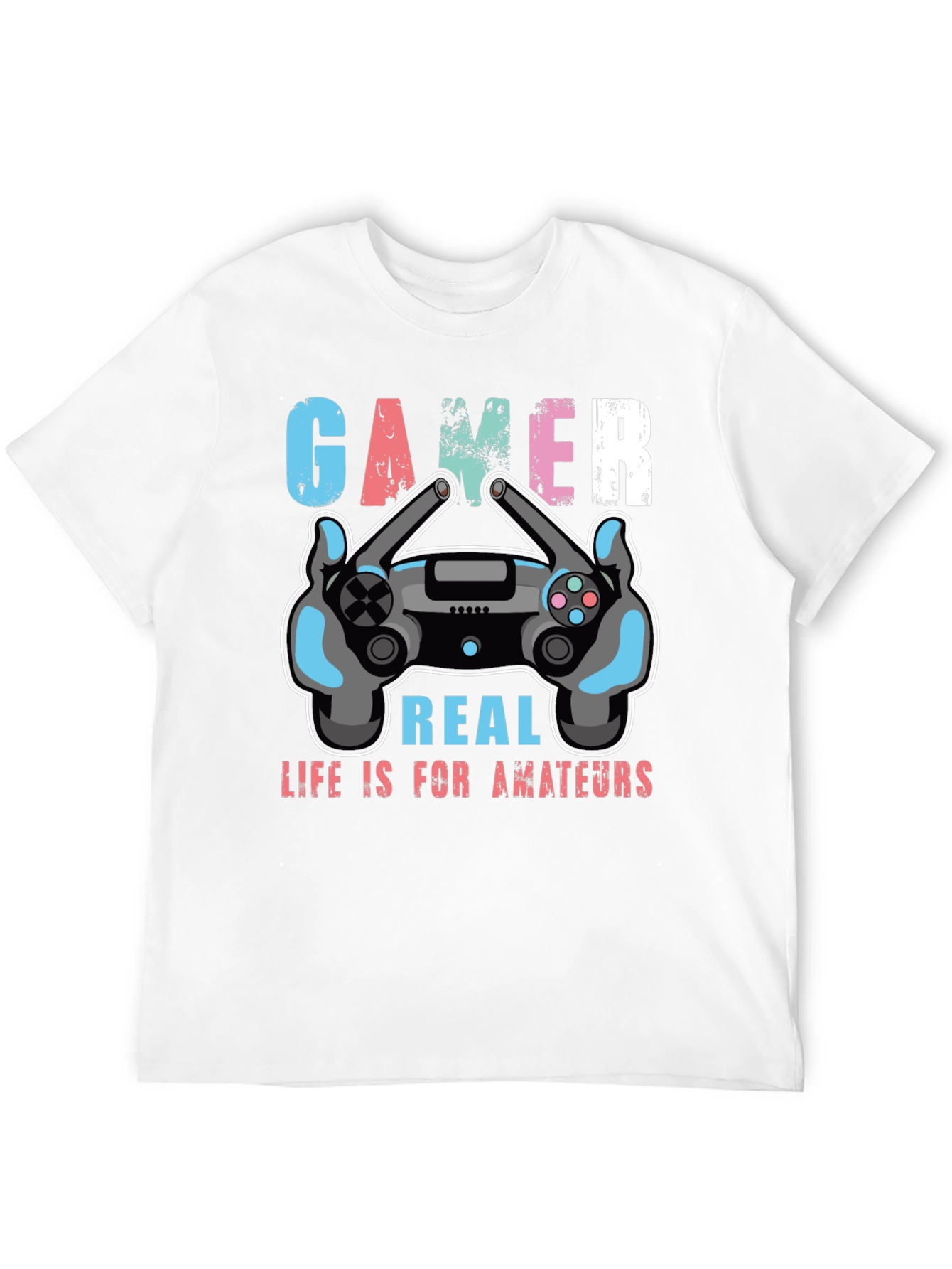 Black Gamer Life is for Amateurs Graphic T-Shirt view 12