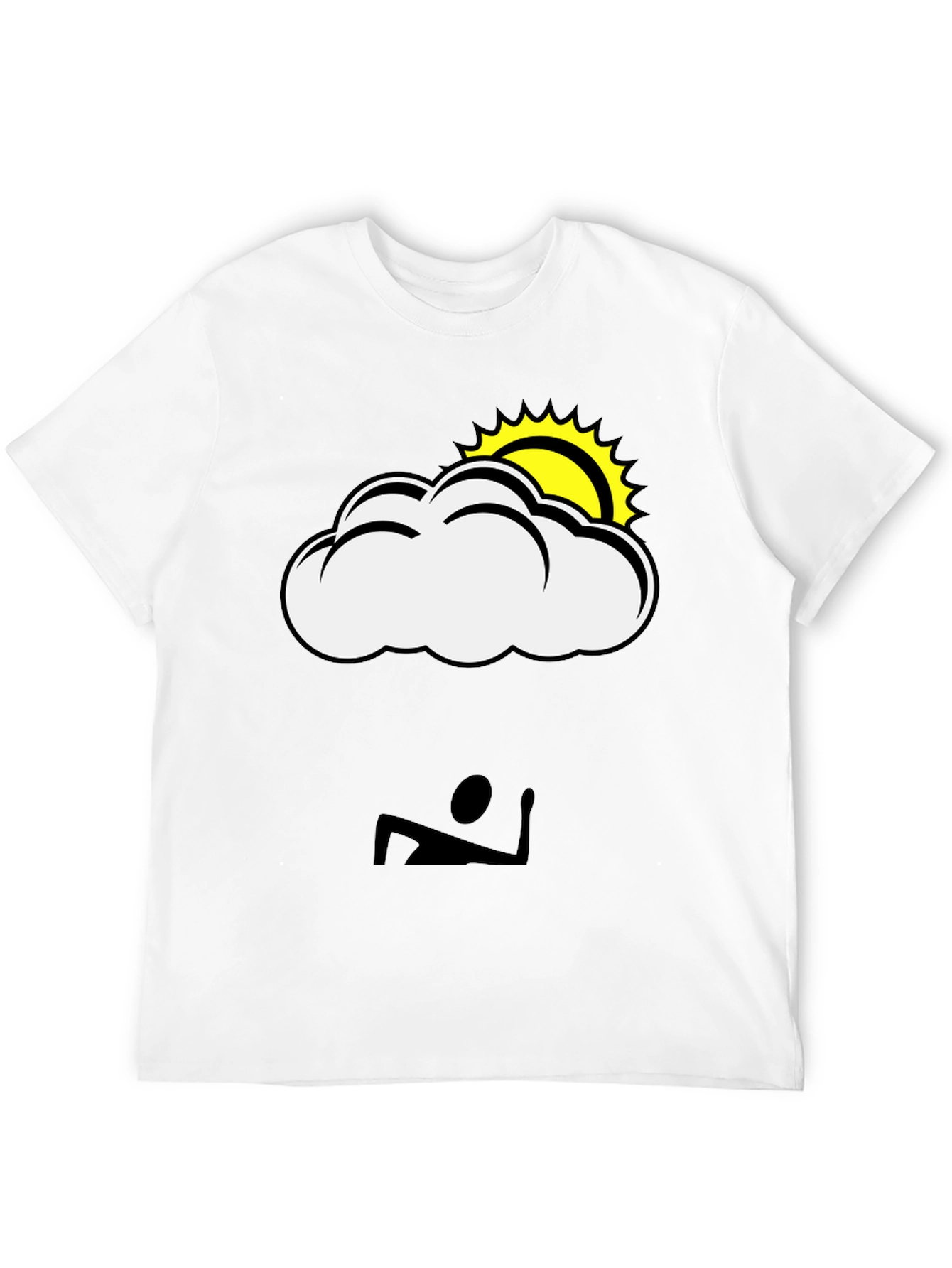 Black Cloud & Sun Graphic Tee - Stylish Black T-Shirt view 12